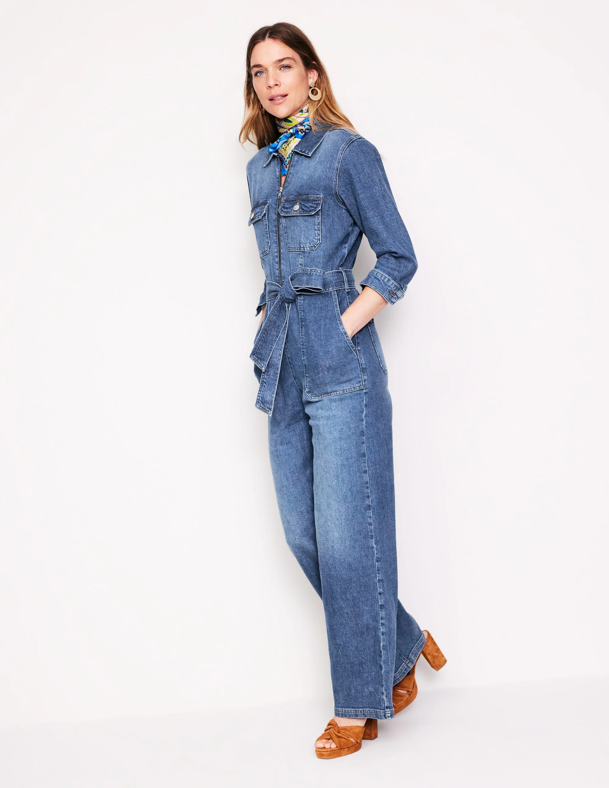Denim Utility Jumpsuit-Mid Vintage - Image 2