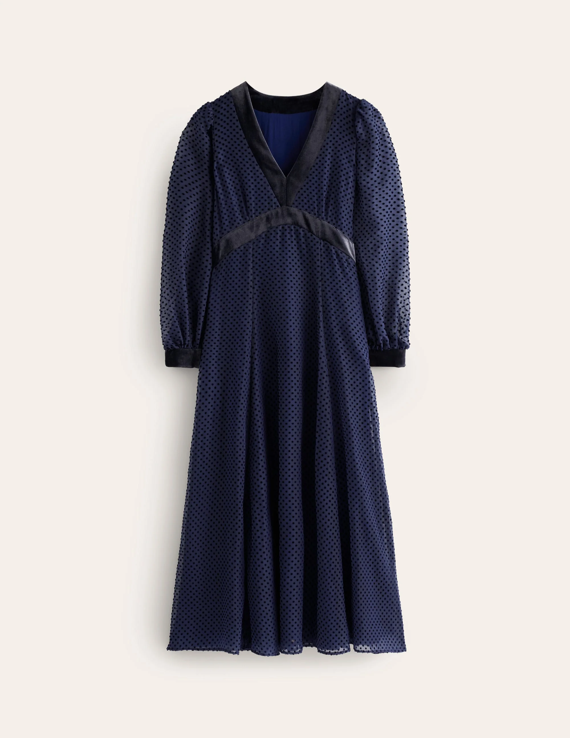 Devore Maxi Tea Dress-Navy, Devore Spot - Image 6