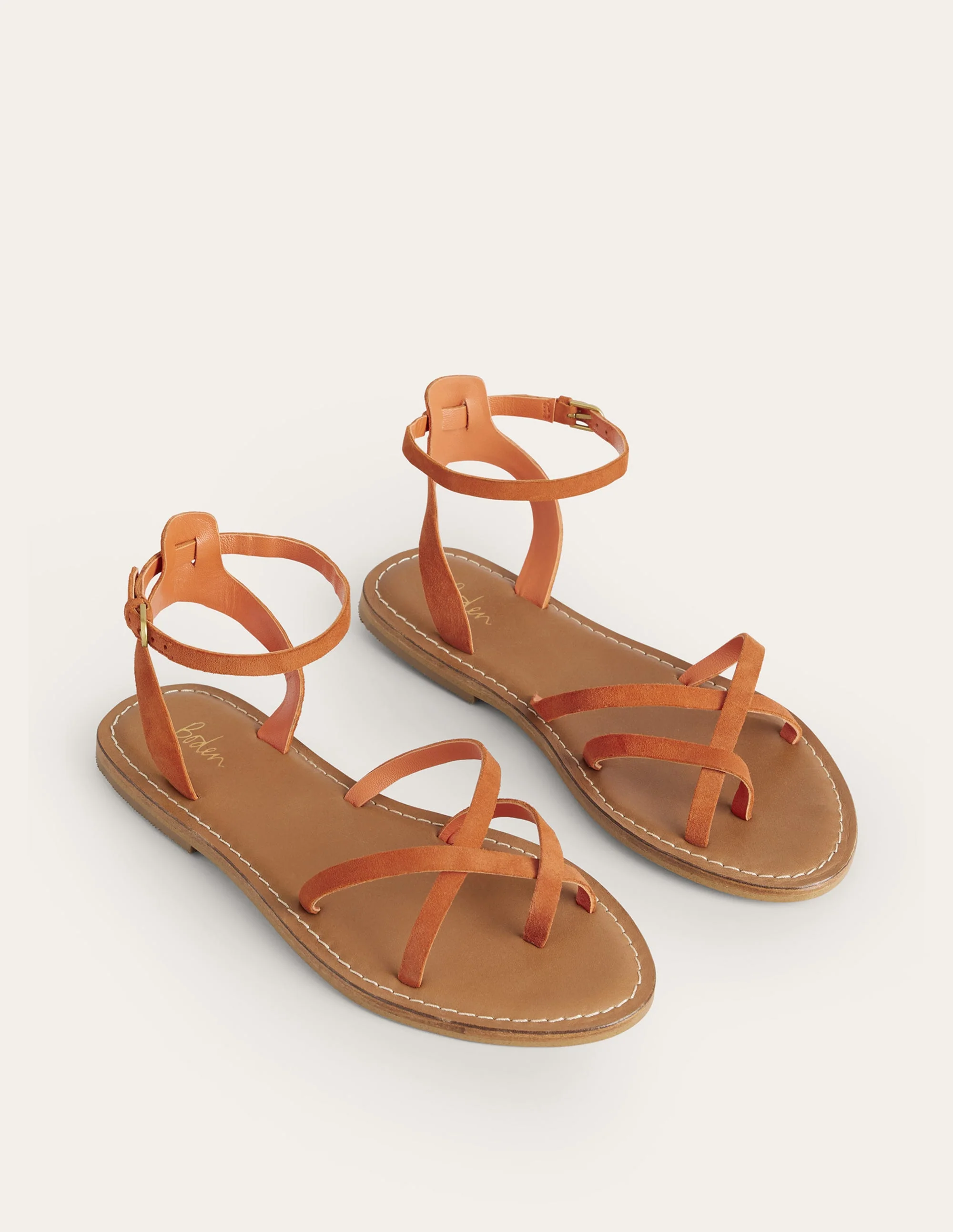 Easy Flat Sandals-Vermillon Red Suede - Image 2