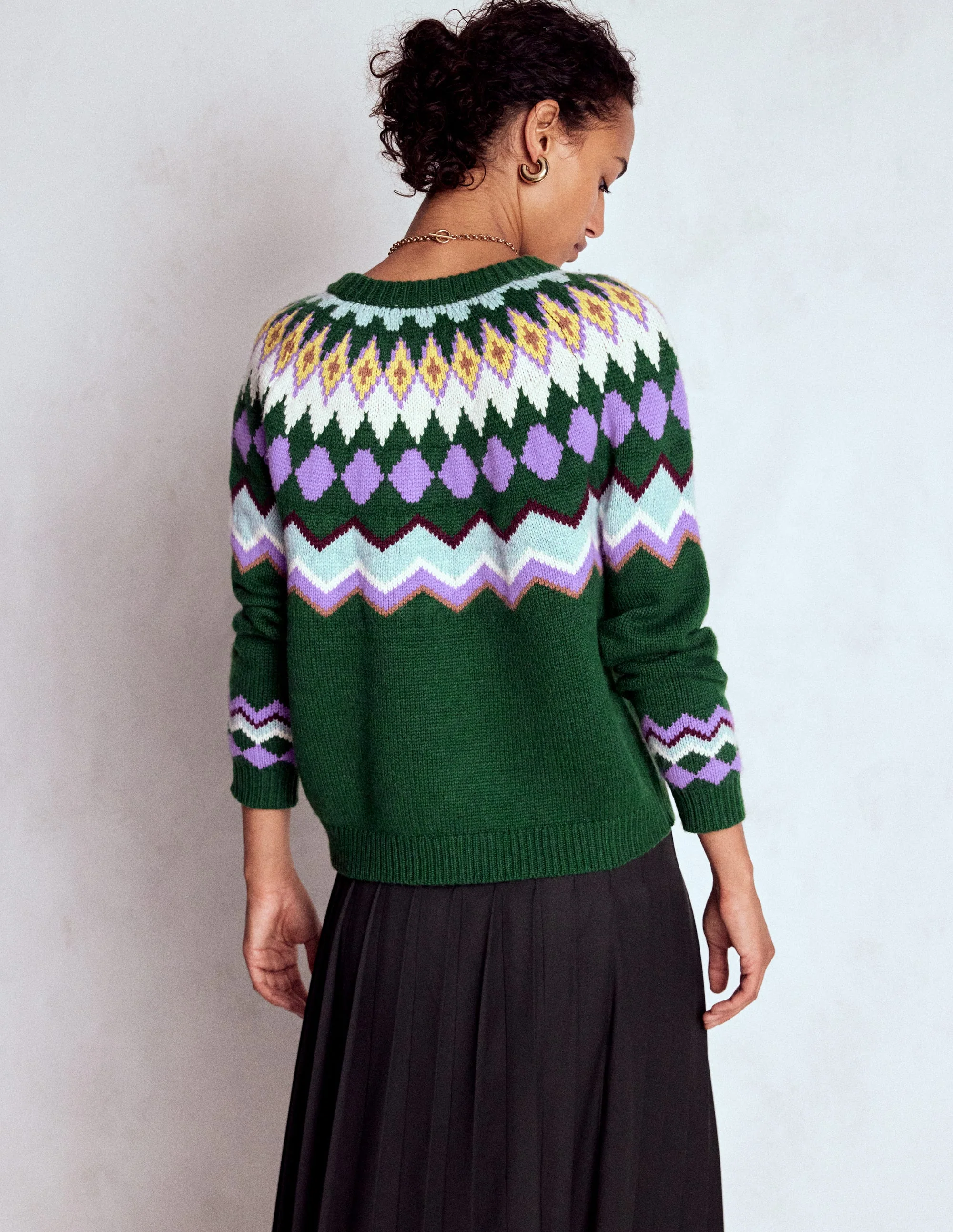 Eleanor Fair Isle Jumper-Promenade Green Melange - Image 3