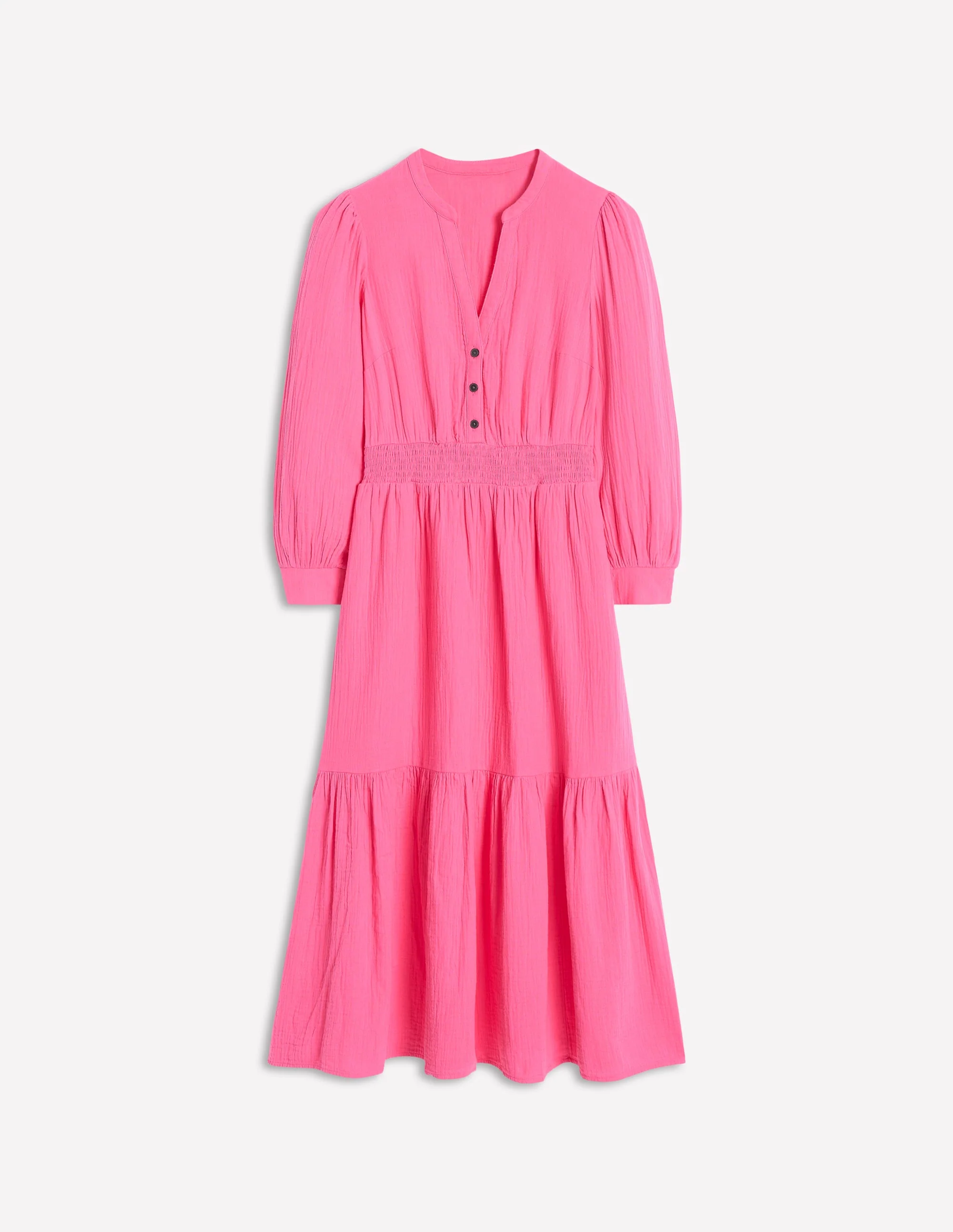 Elena Double Cloth Midi Dress-Sorbet Pink - Image 7