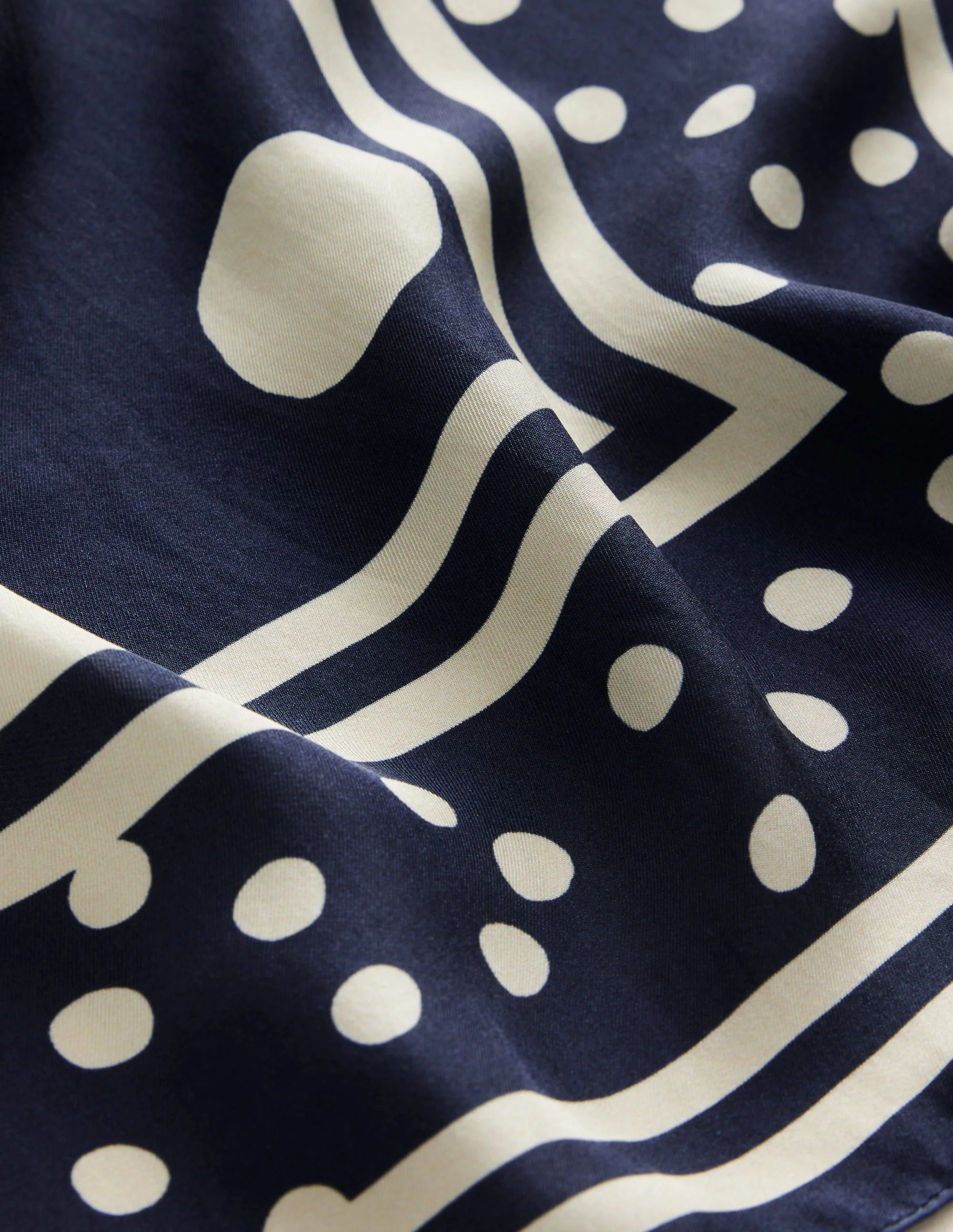 Elisabeth Silk Square Scarf-Navy Spot - Image 3