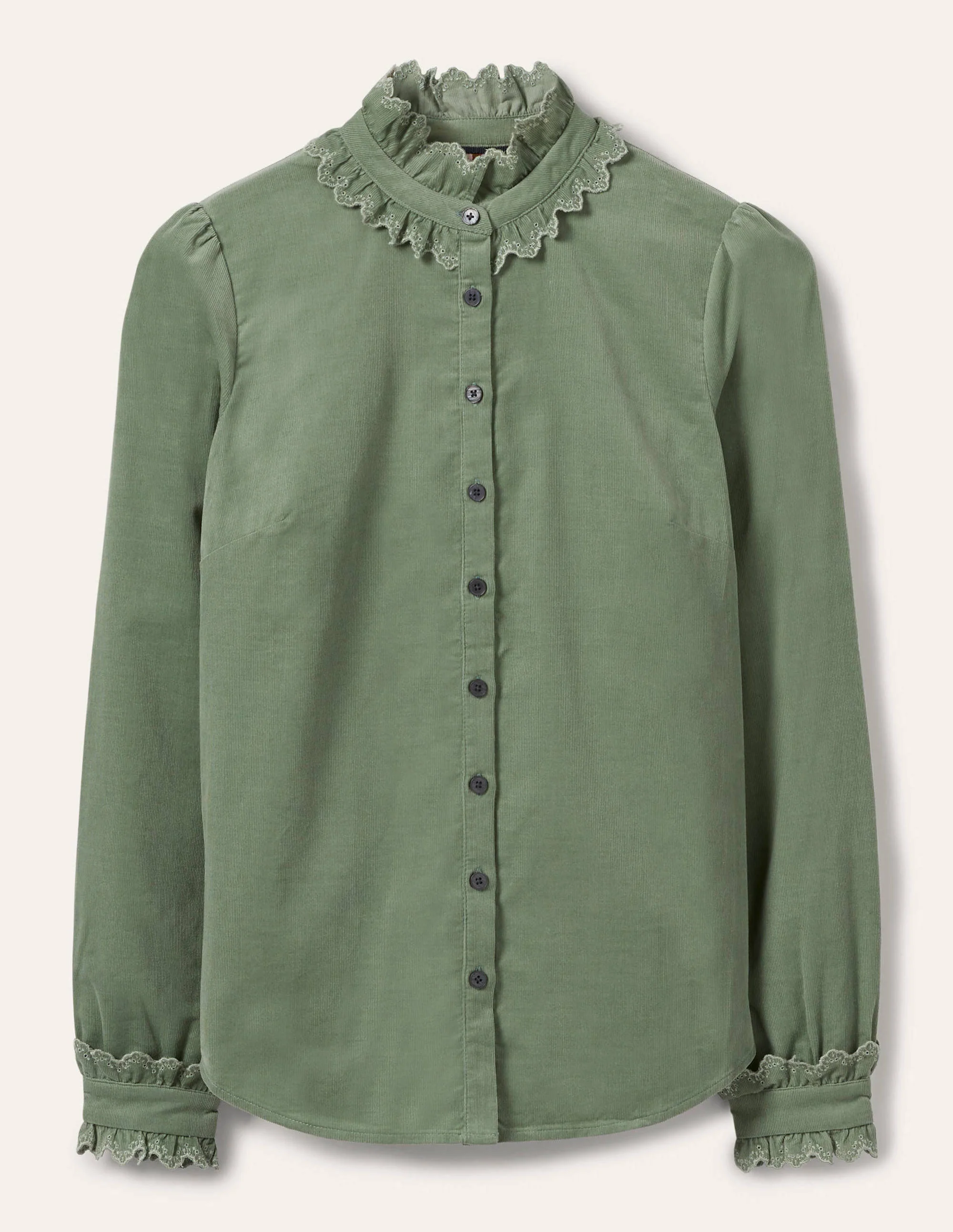 Eliza Broderie Shirt-Light Olive - Image 7