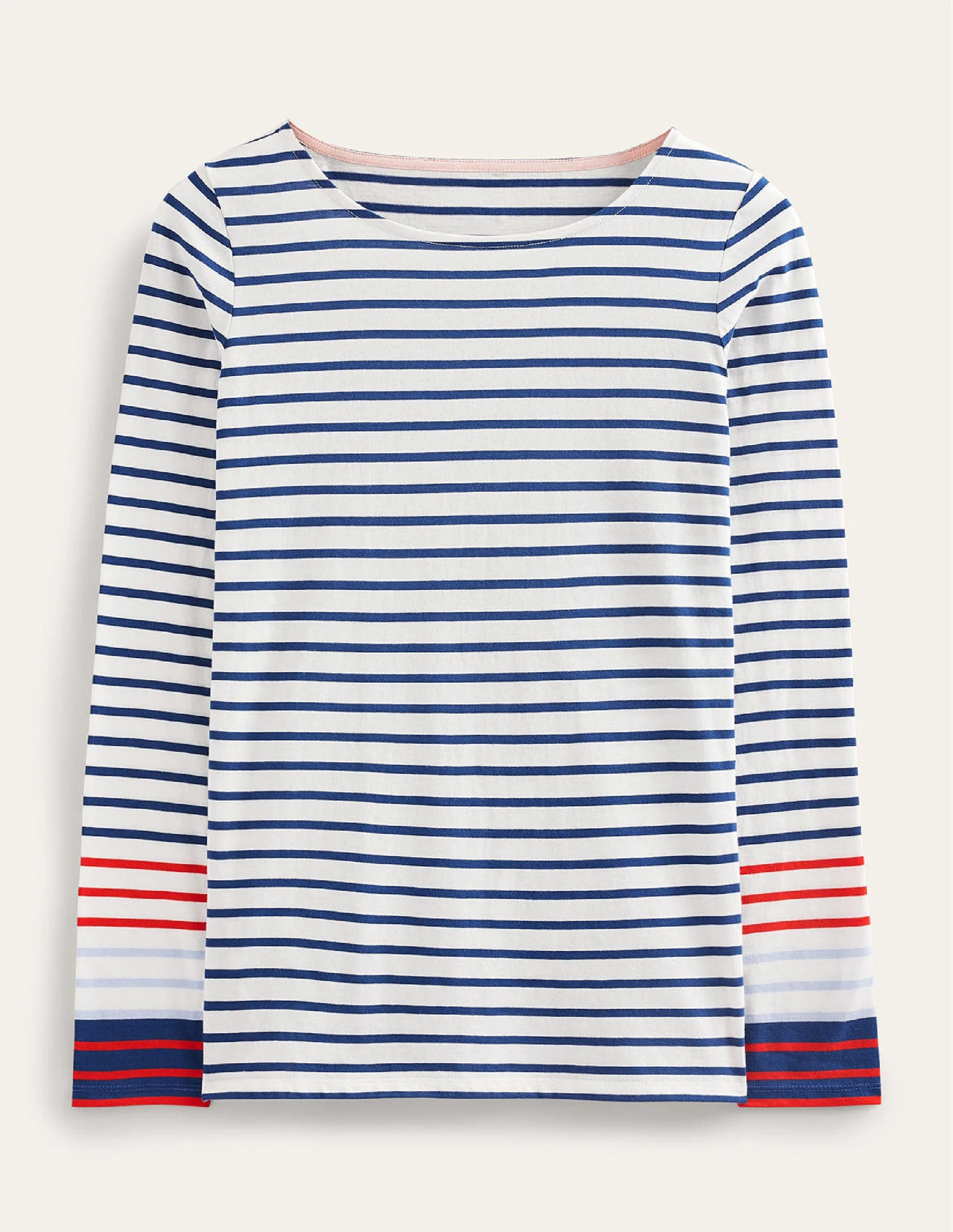 Ella Long Sleeve Breton-Blue and Red Multistripe - Image 5