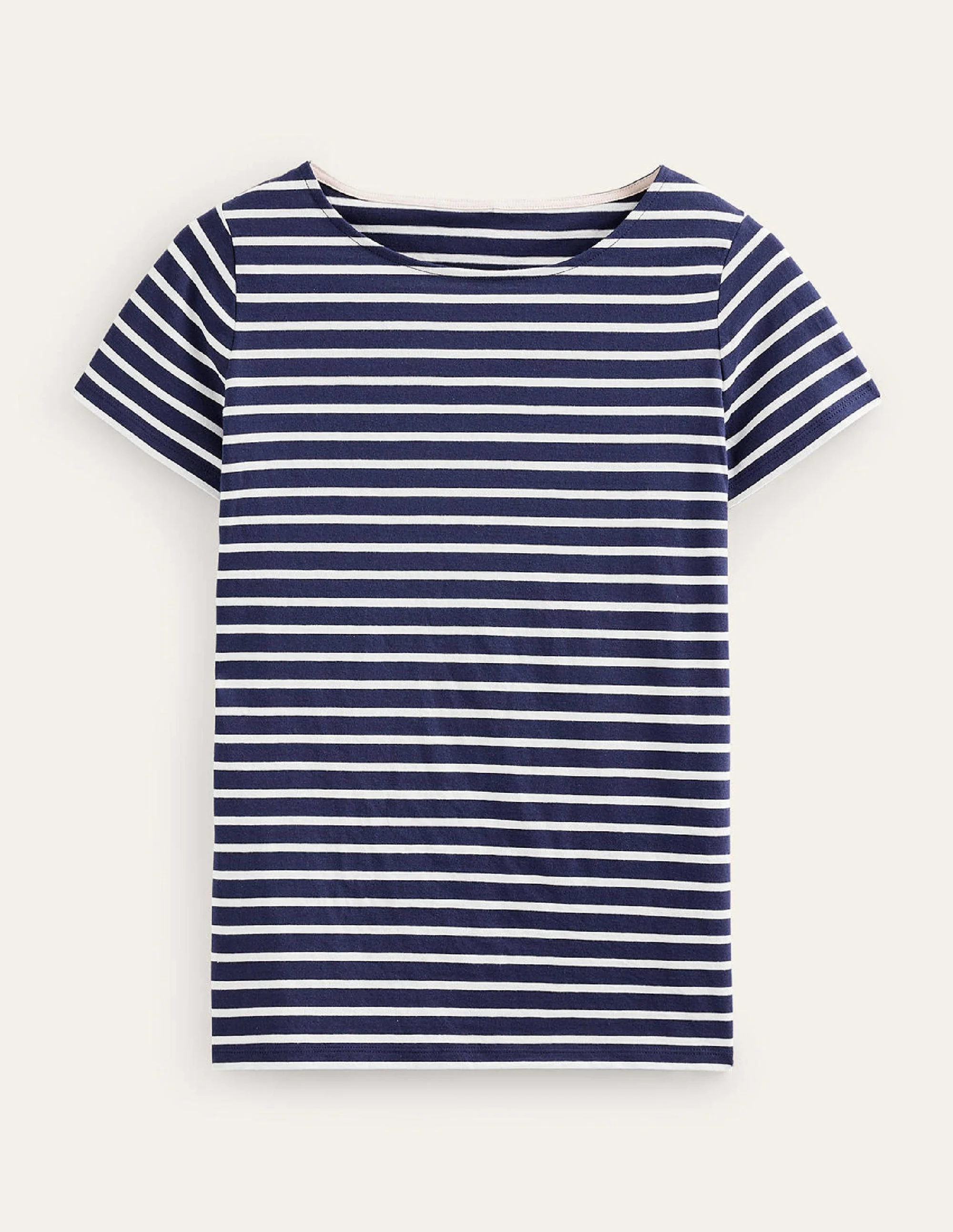 Ella Short Sleeve Breton-Navy, Ivory - Image 6