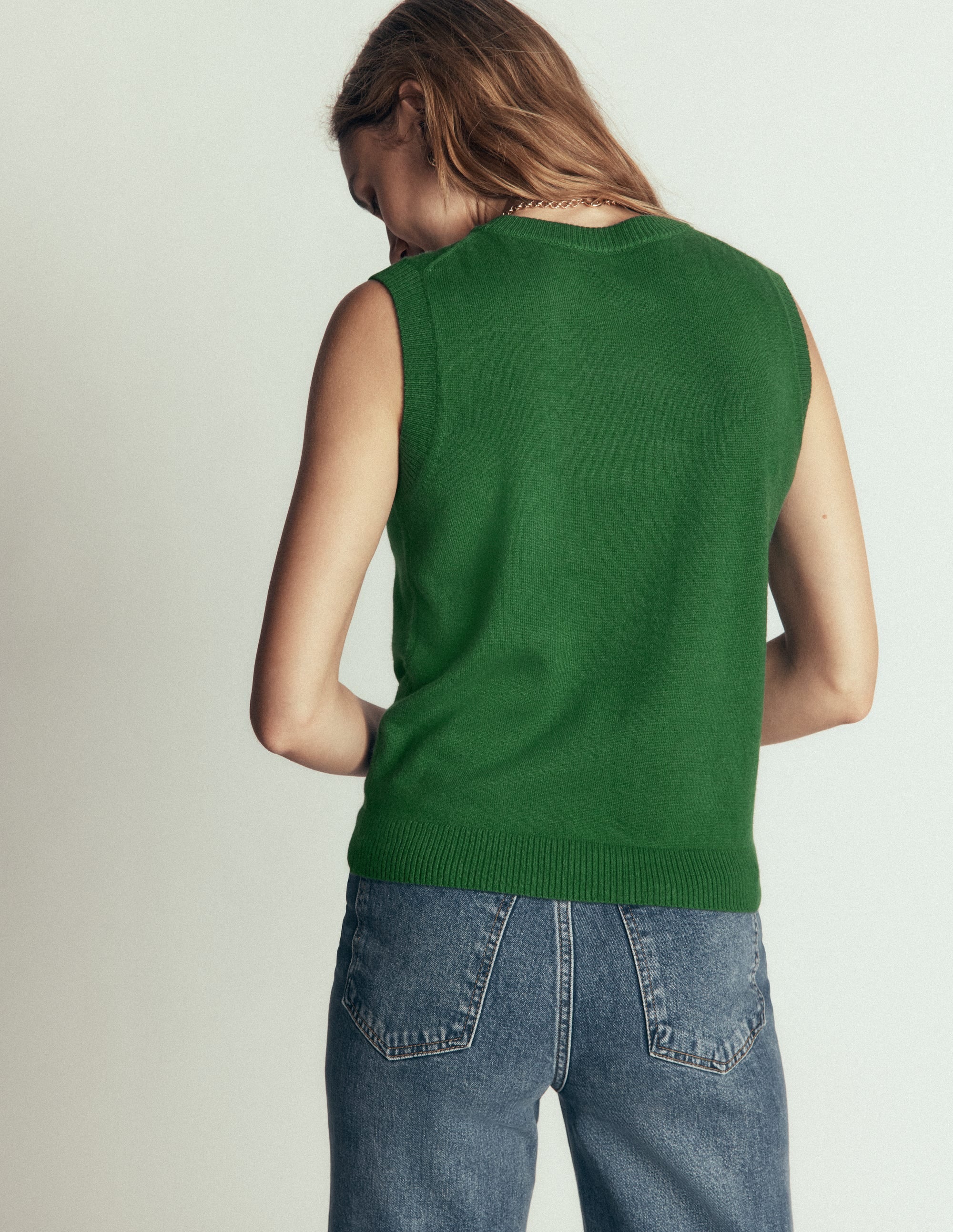 Elsie Cashmere Tank-Fresh Green - Image 3