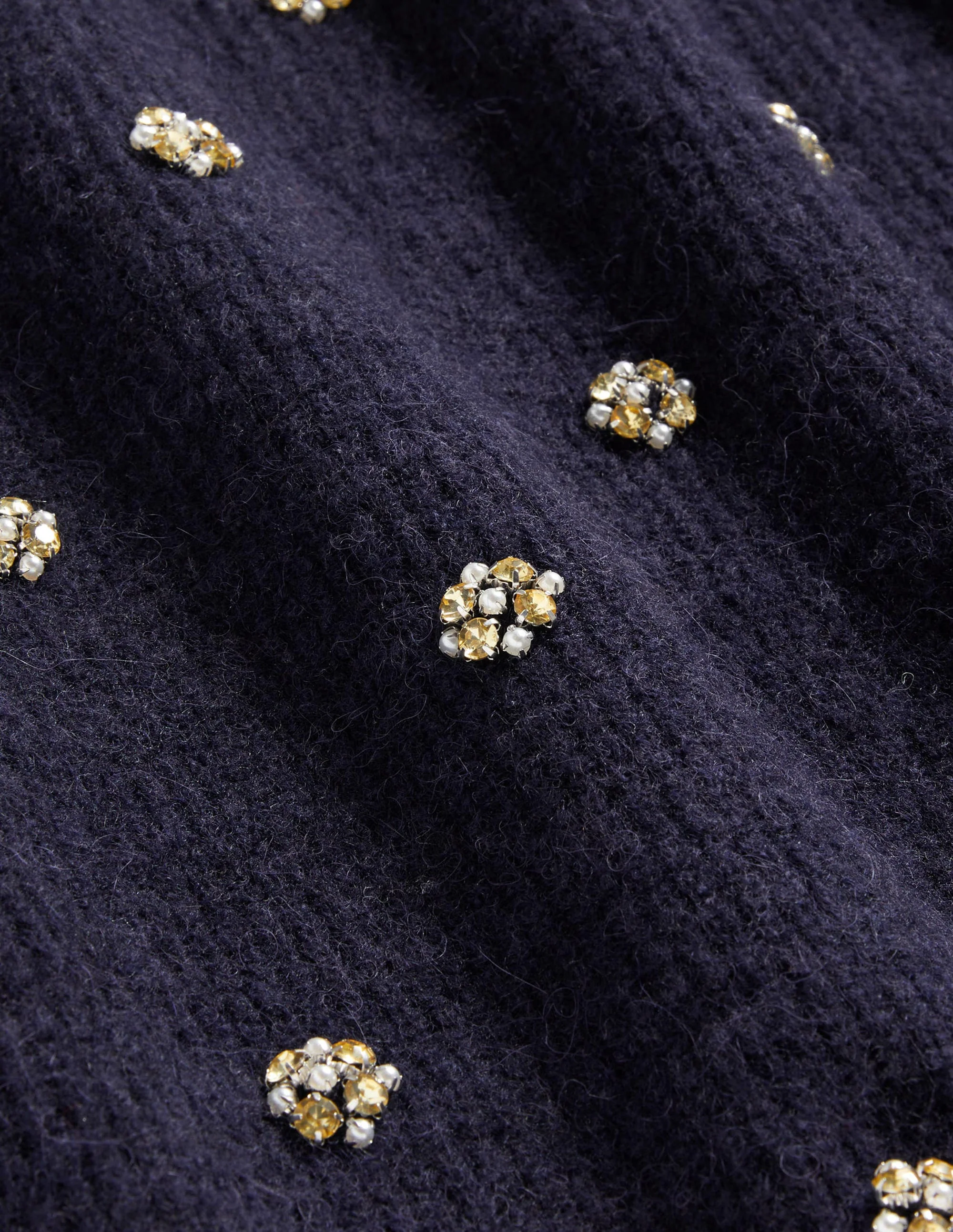 Embellished Fluffy T-shirt-Navy Embellishment - Image 6