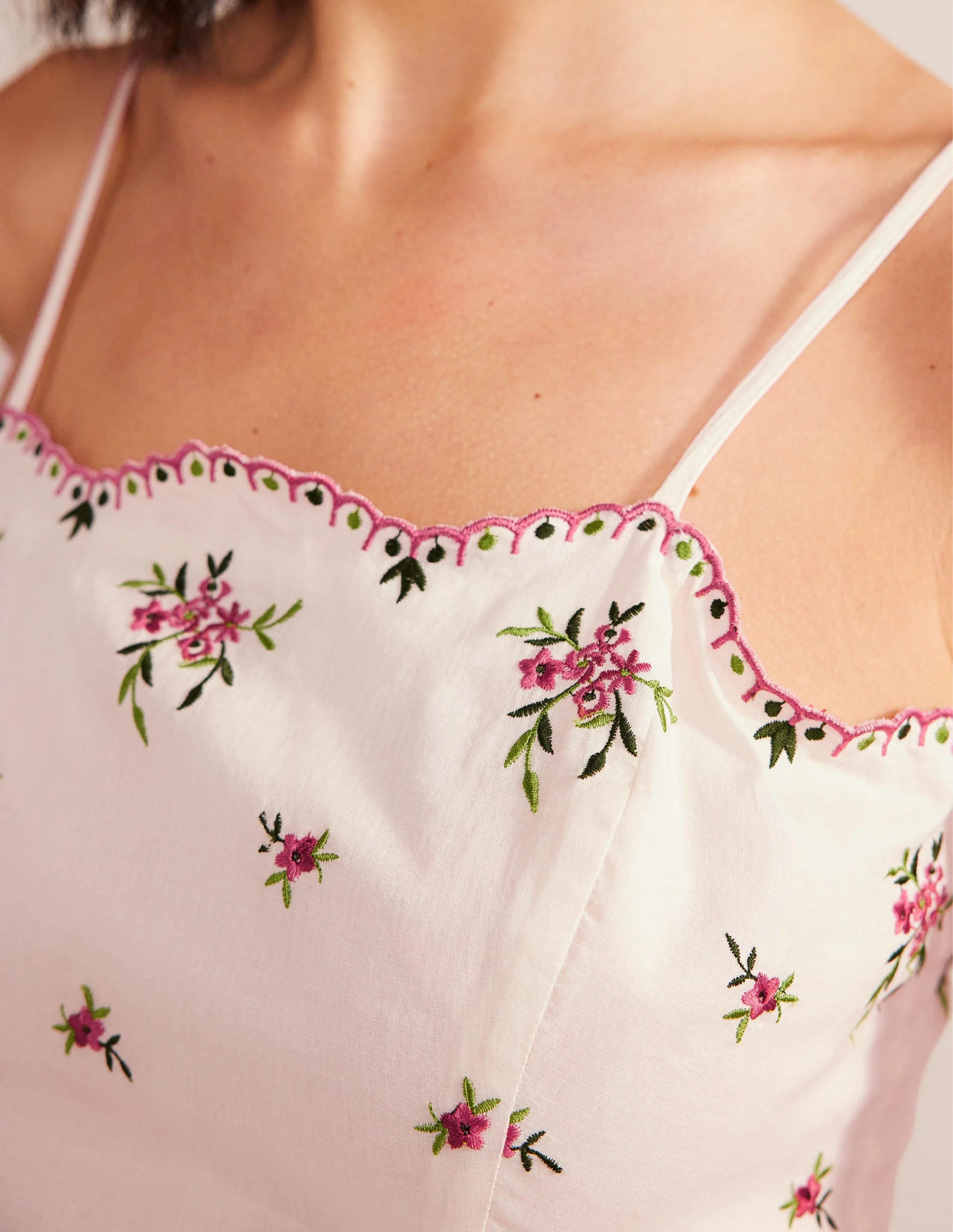 Embroidered Peplum Top-Floral Embroidery - Image 2