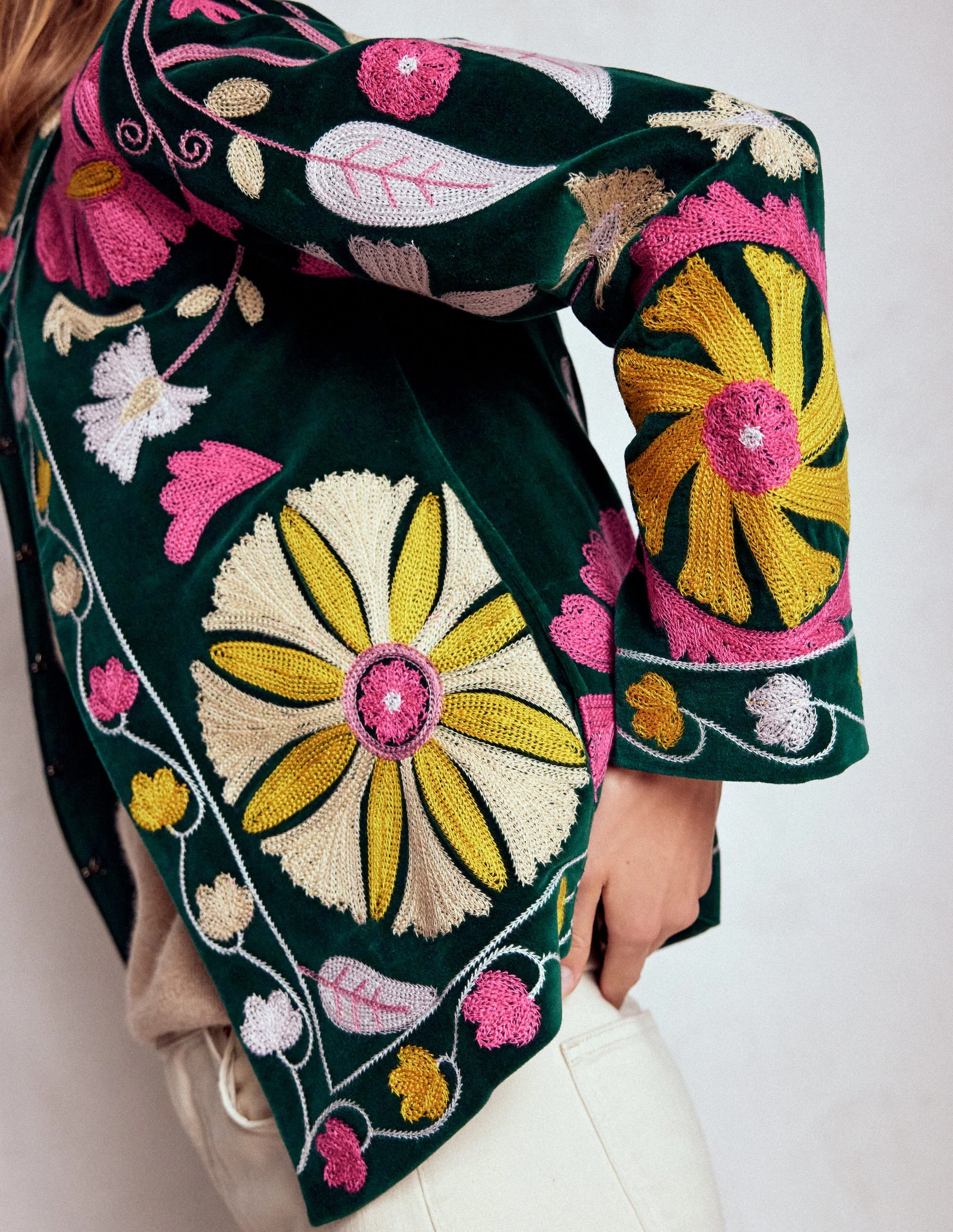 Embroidered Souvenir Jacket-Emerald Night Embroidery - Image 2