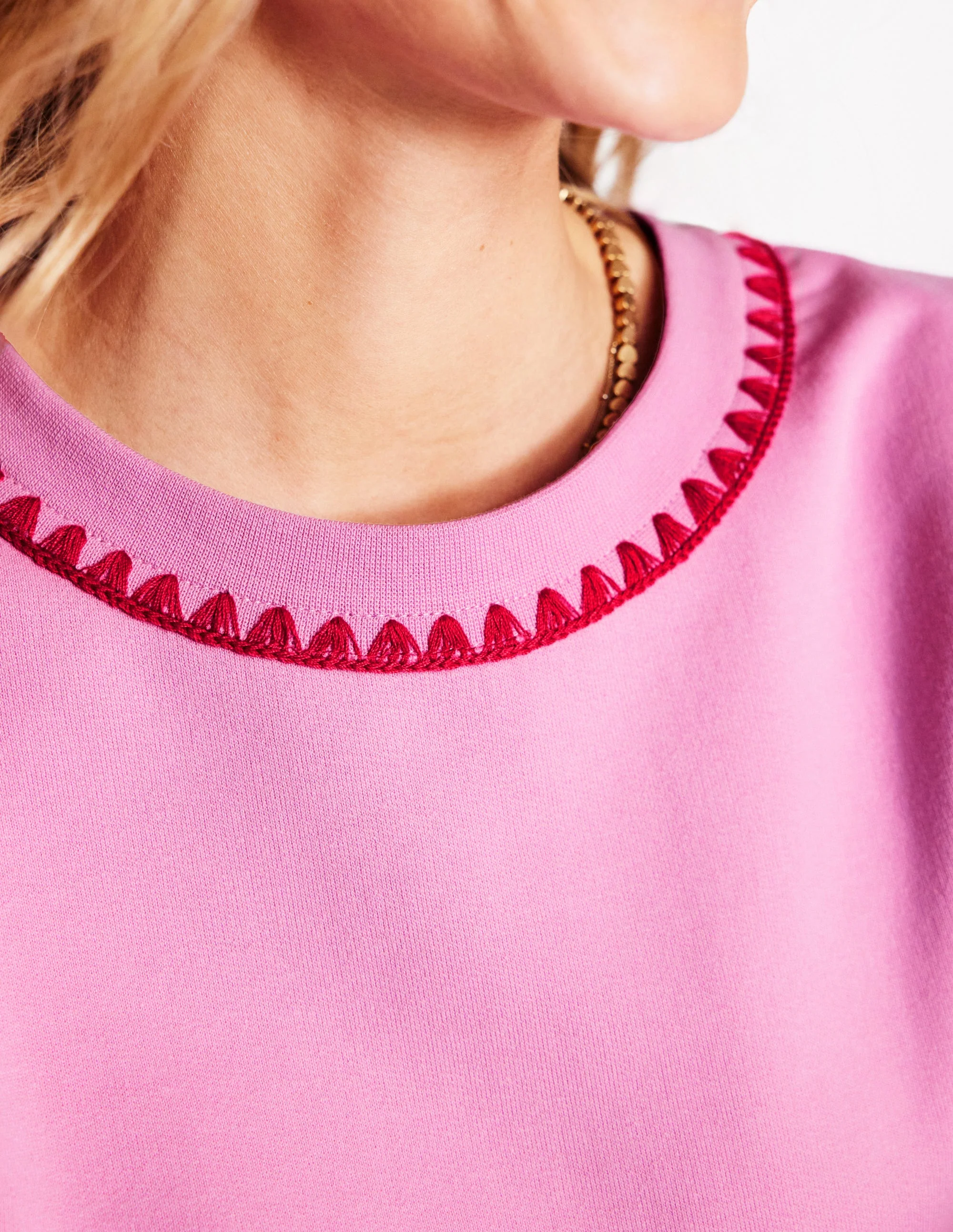 Emi Embroidered Sweatshirt-Soft Lavender - Image 2