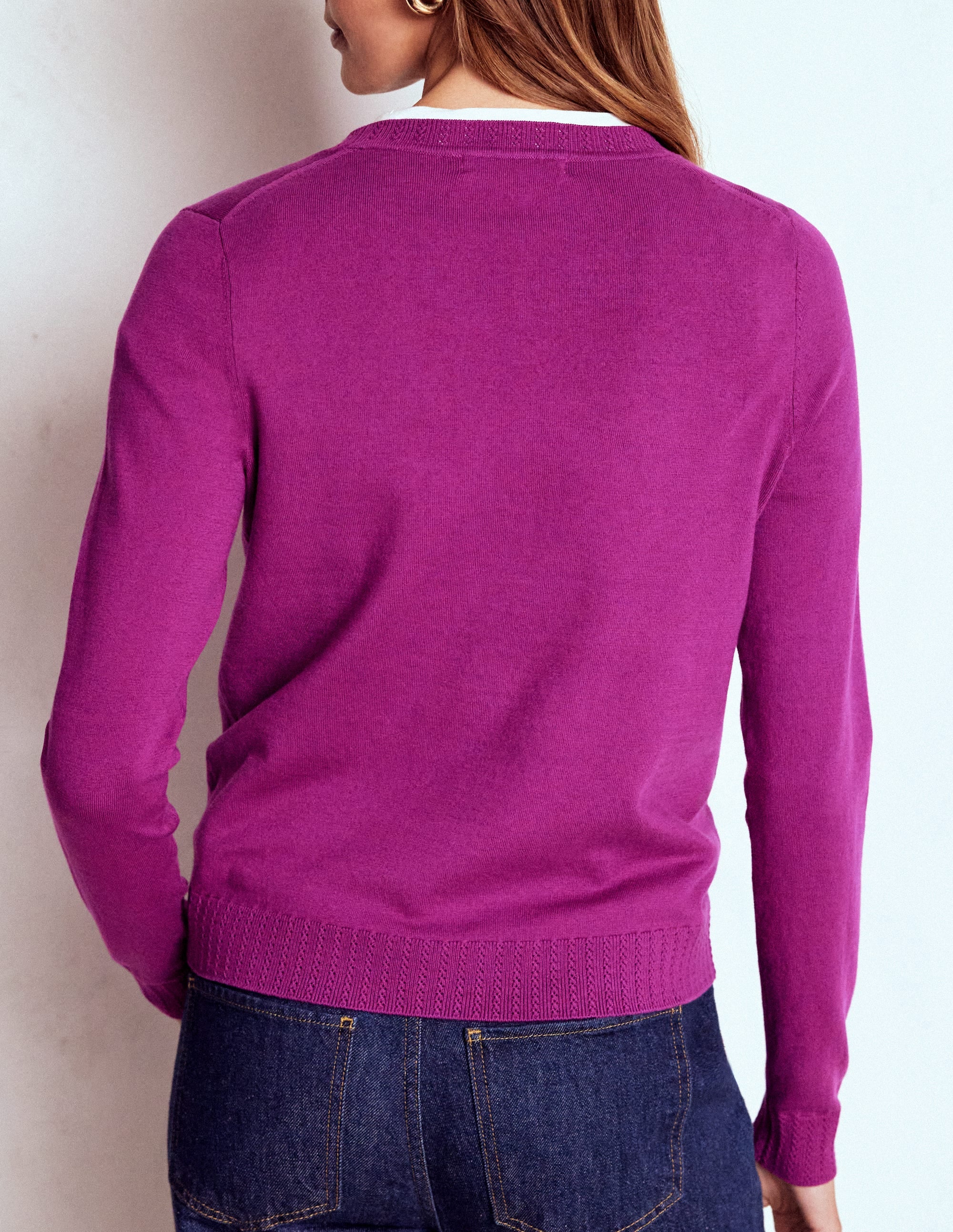 Emilia Cotton Crew Jumper-Regal Purple - Image 3