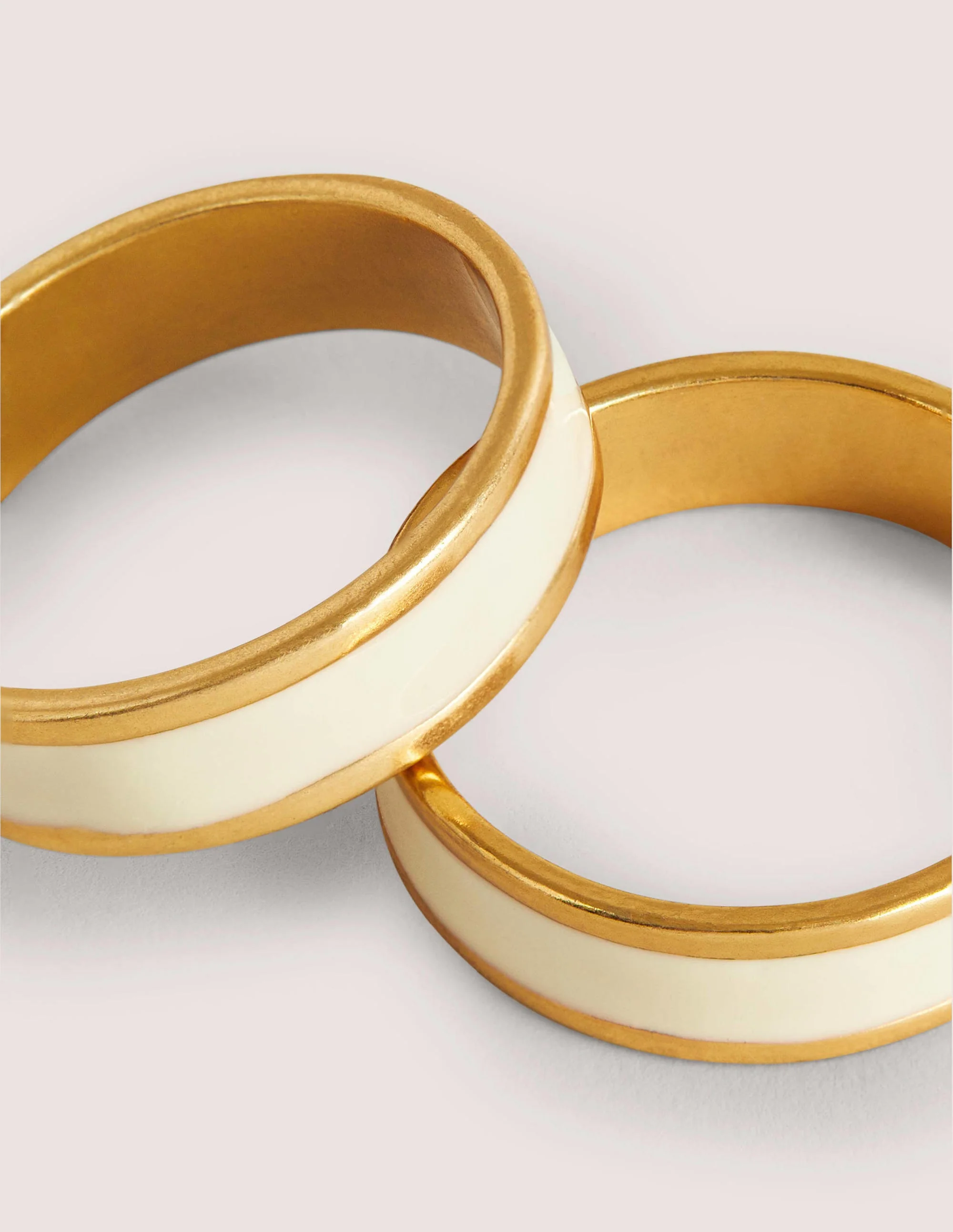 Enamel Hoop Earrings-Ivory - Image 2