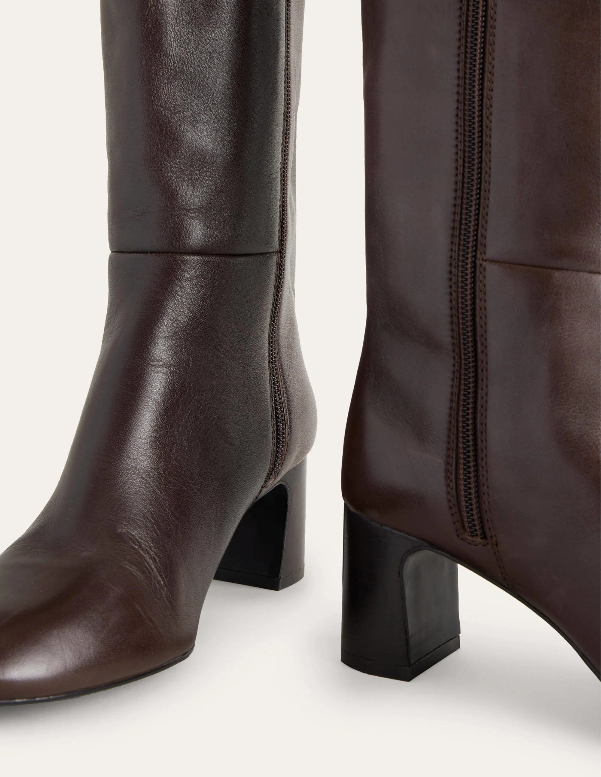 Erica Knee High Leather Boots-Chocolate Leather - Image 6