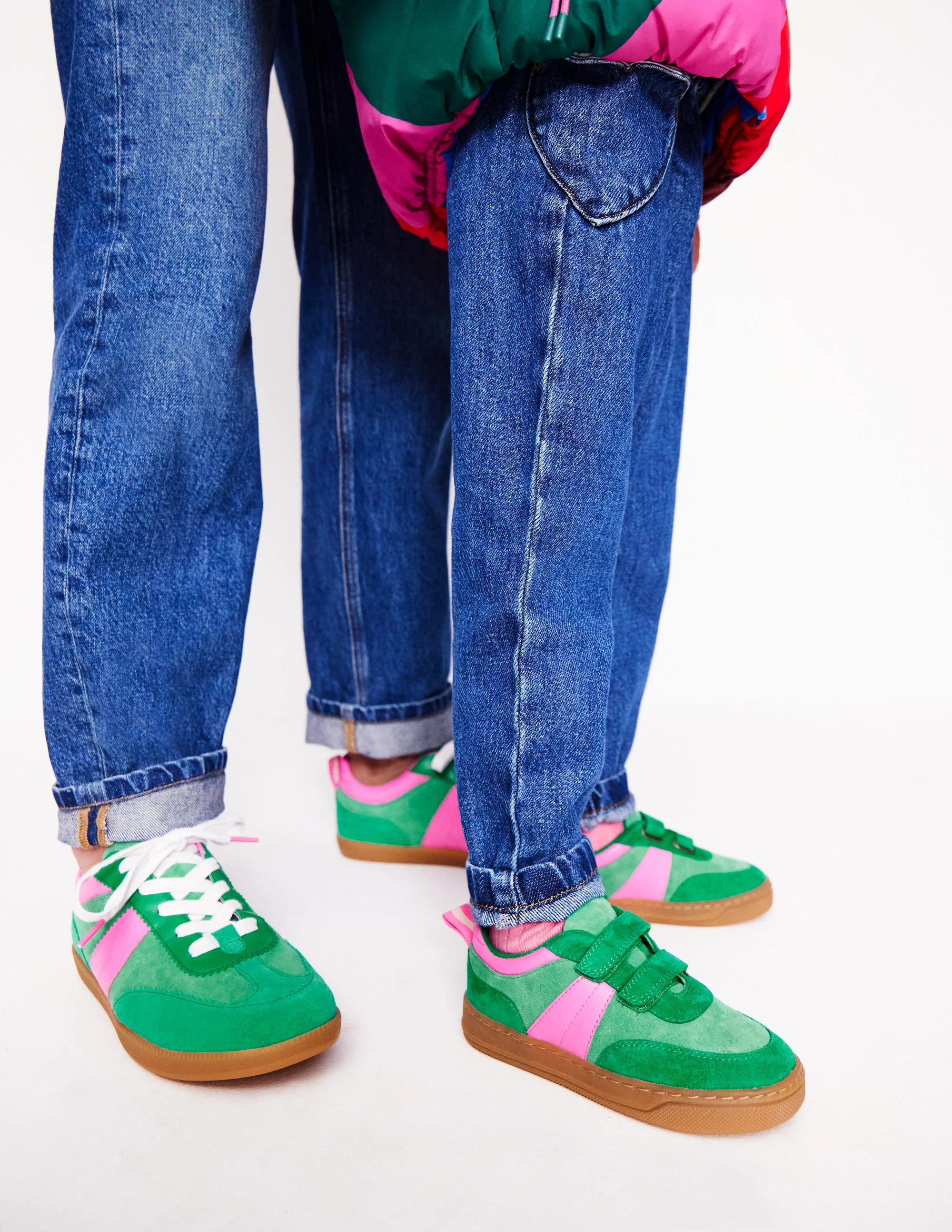 Erin Retro Tennis Trainers-Green Colourblock - Image 6