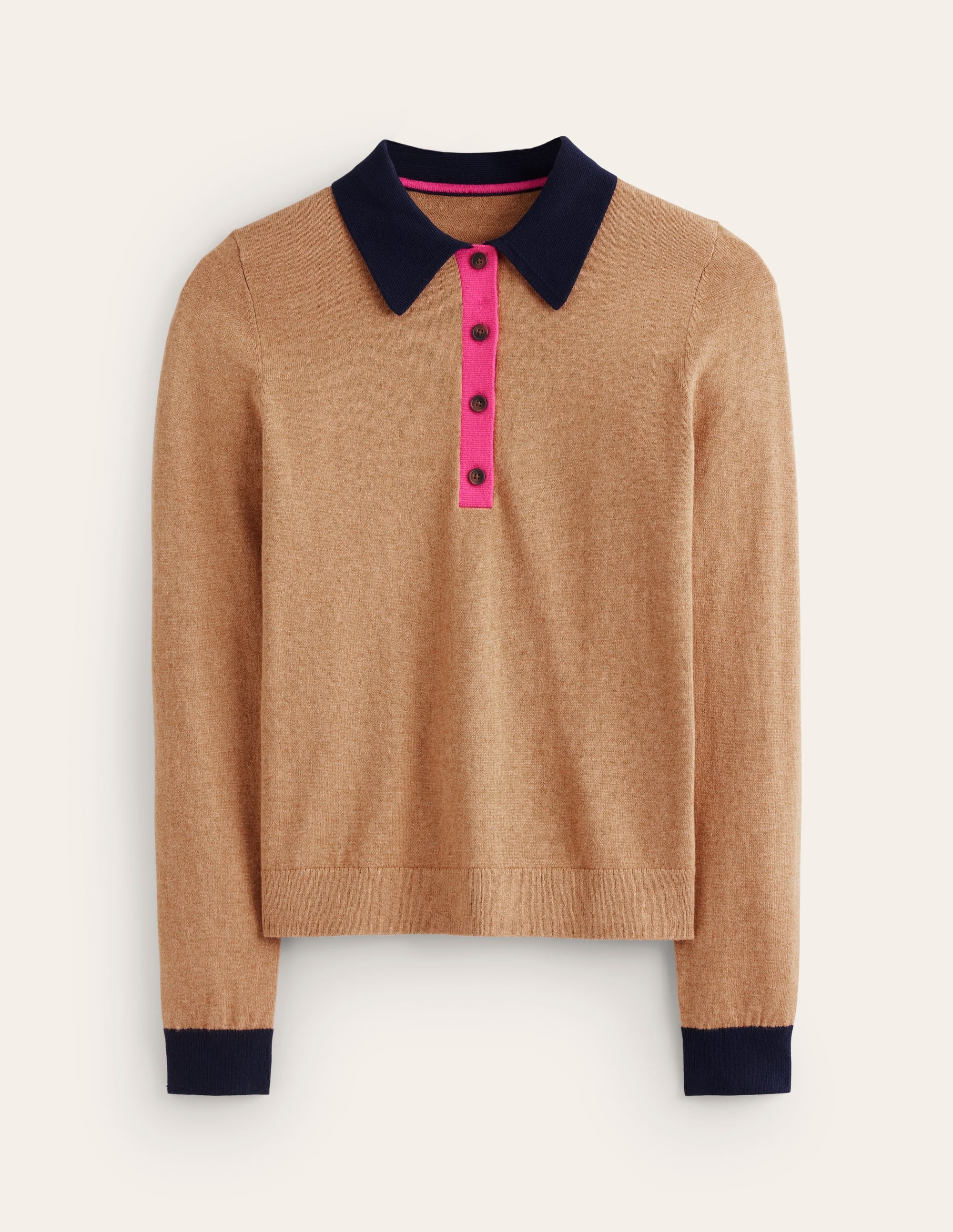 Estelle Henley Jumper-Camel Melange - Image 5