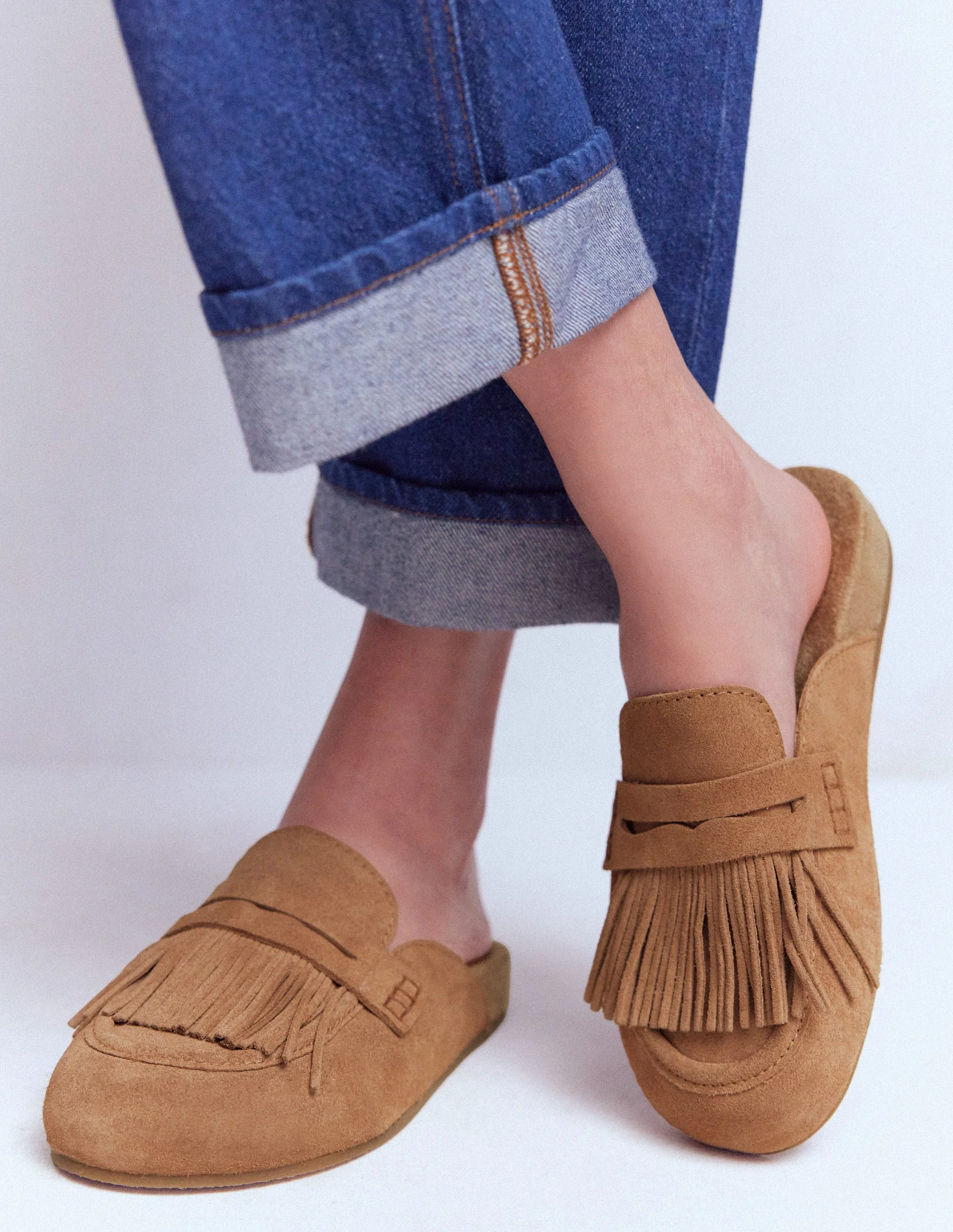 Etta Ghillie Mule Clogs-Tan - Image 3