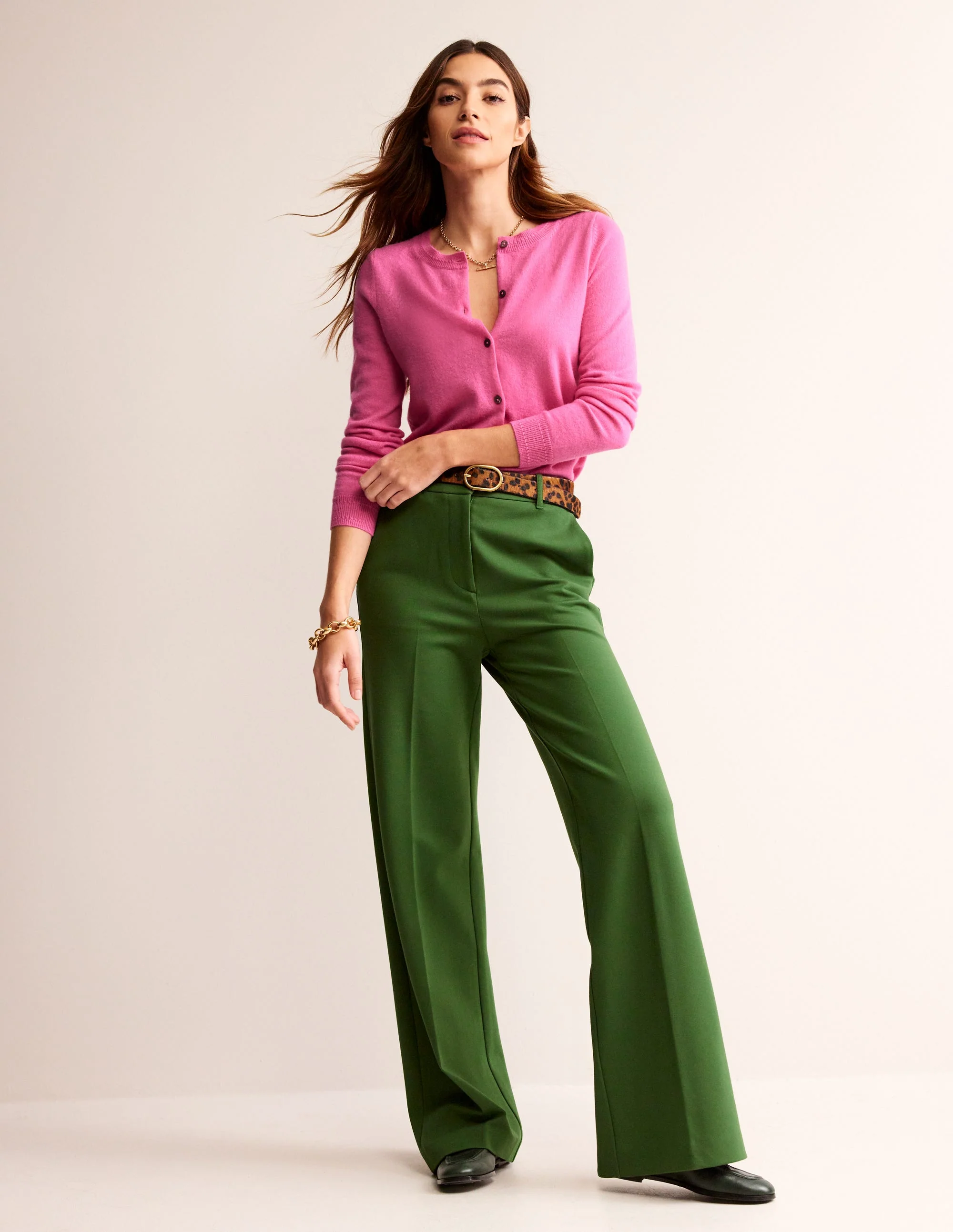 Eva Cashmere Crew Cardigan-Sangria Sunset - Image 4