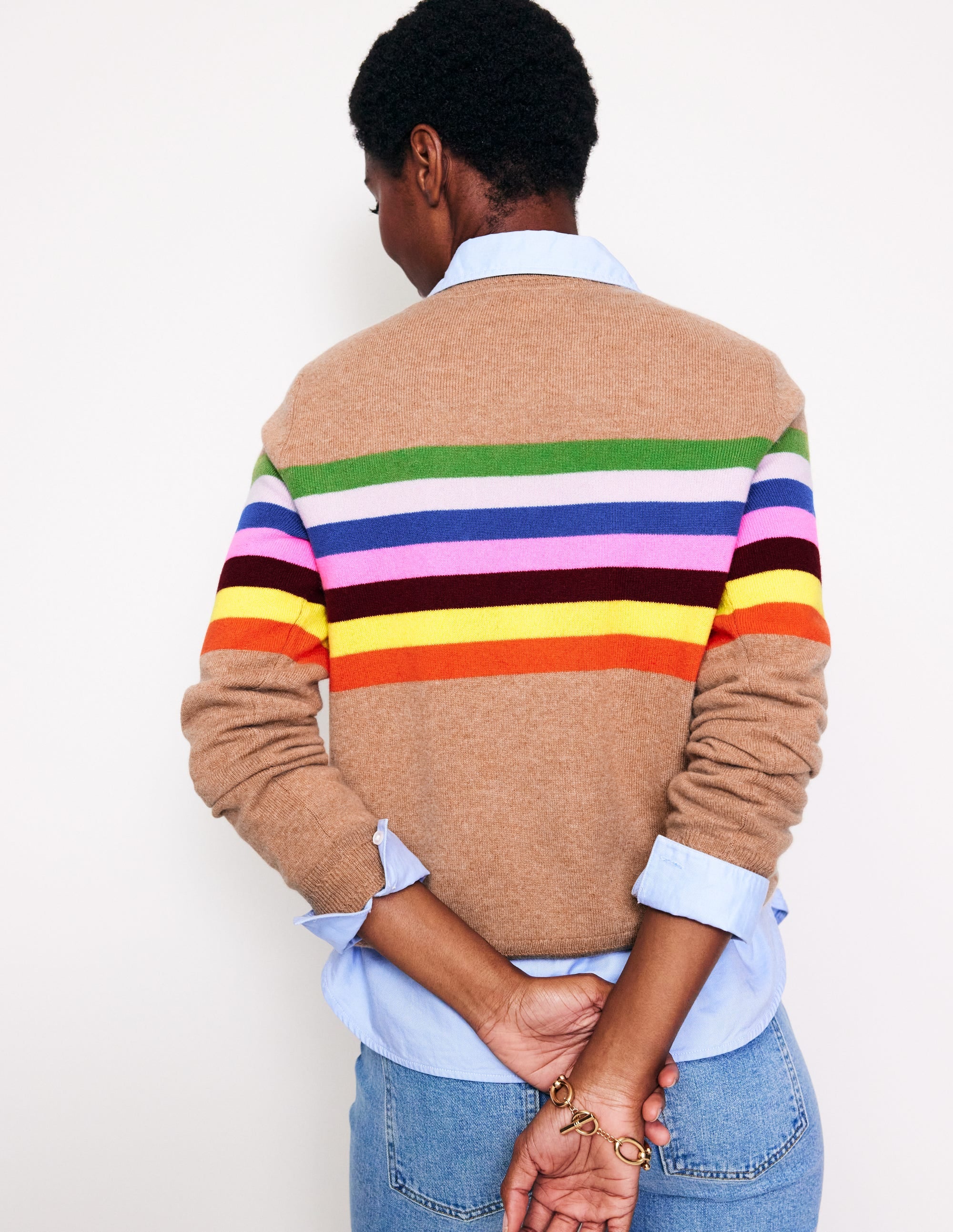 Eva Cashmere Crew Neck Jumper-Chinchilla Melange - Image 3