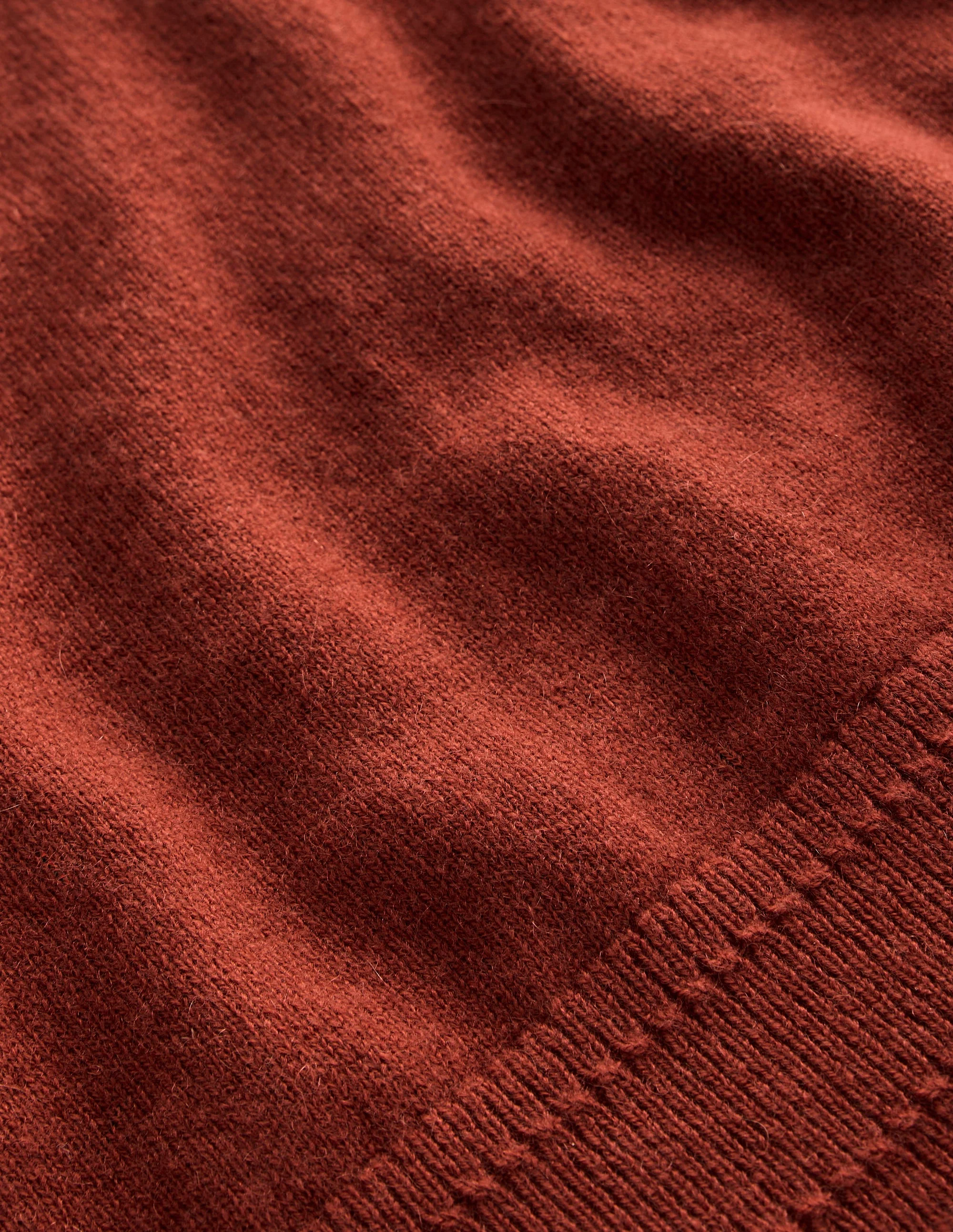 Eva Cashmere V-neck Jumper-Copper Brown - Image 6