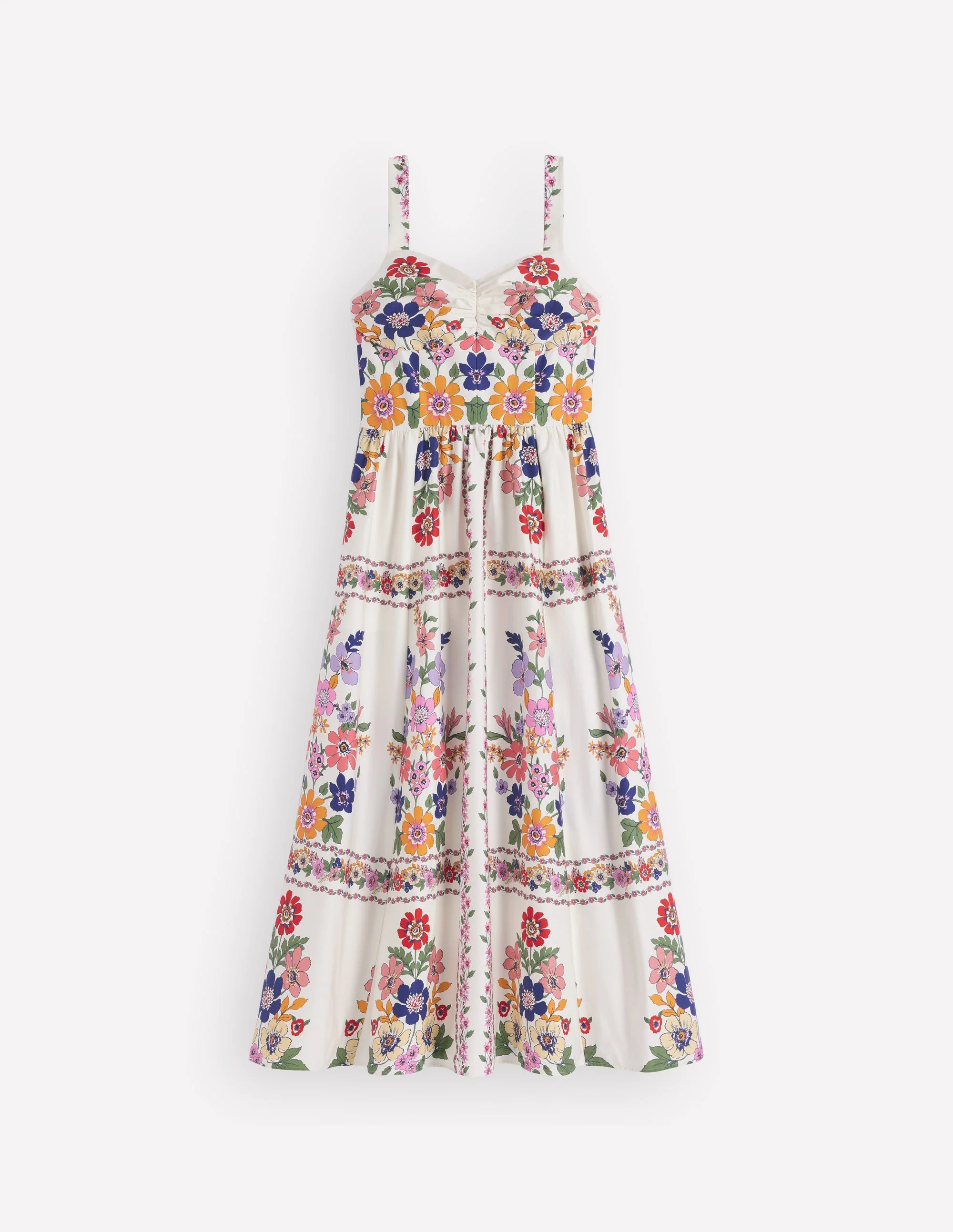 Fit and Flare Midi Dress-Multi Meadow Flowers Lattice - Image 8