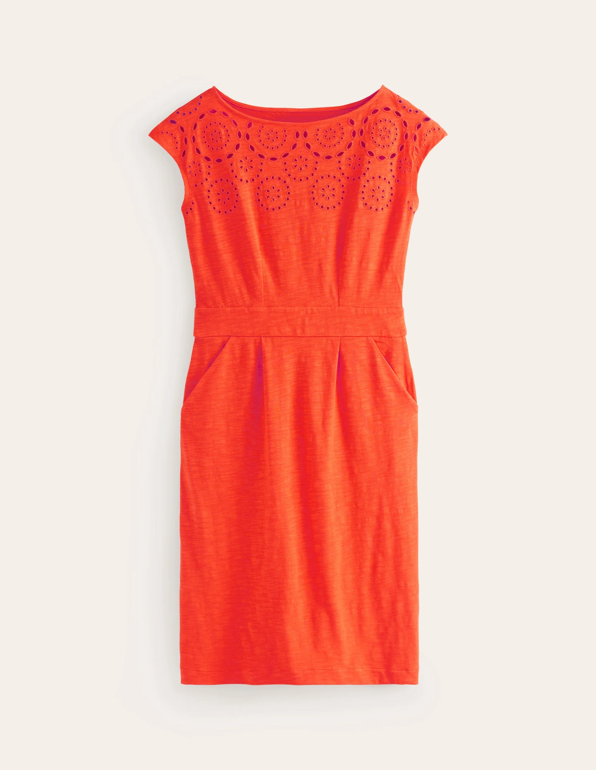 Florrie Broderie Dress-Mandarin Orange - Image 5