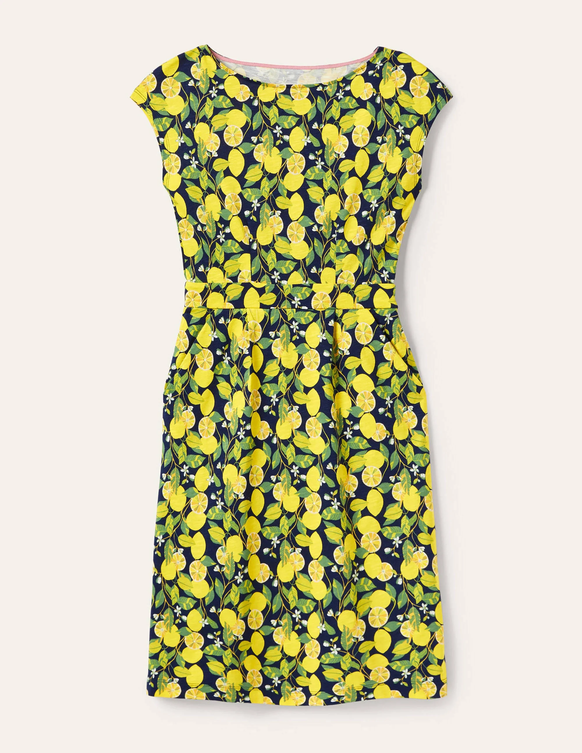 Florrie Jersey Dress-French Navy, Lemon Vine - Image 5