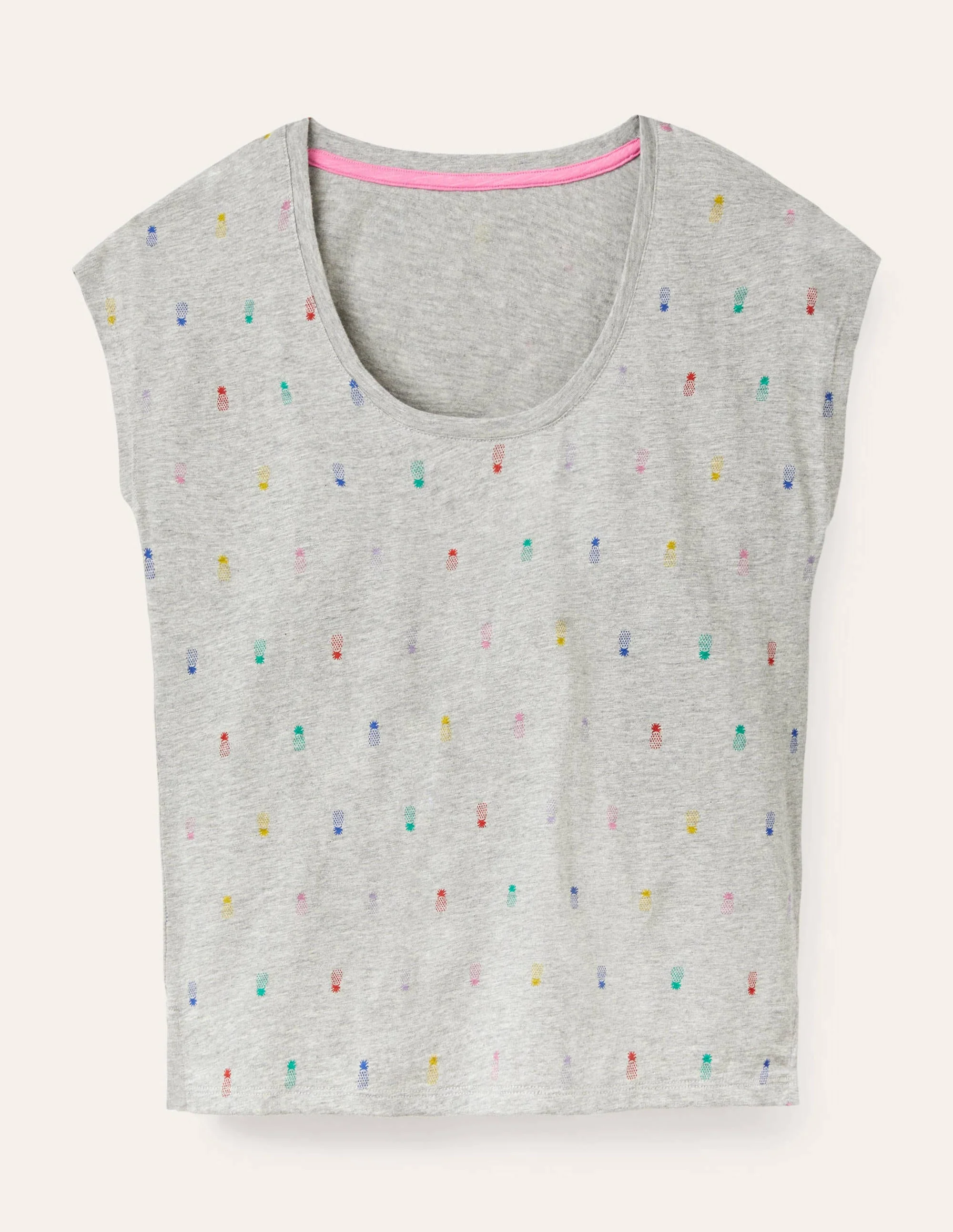 Fun Voop Tee-Grey Marl, Pineapple Rainbow - Image 6