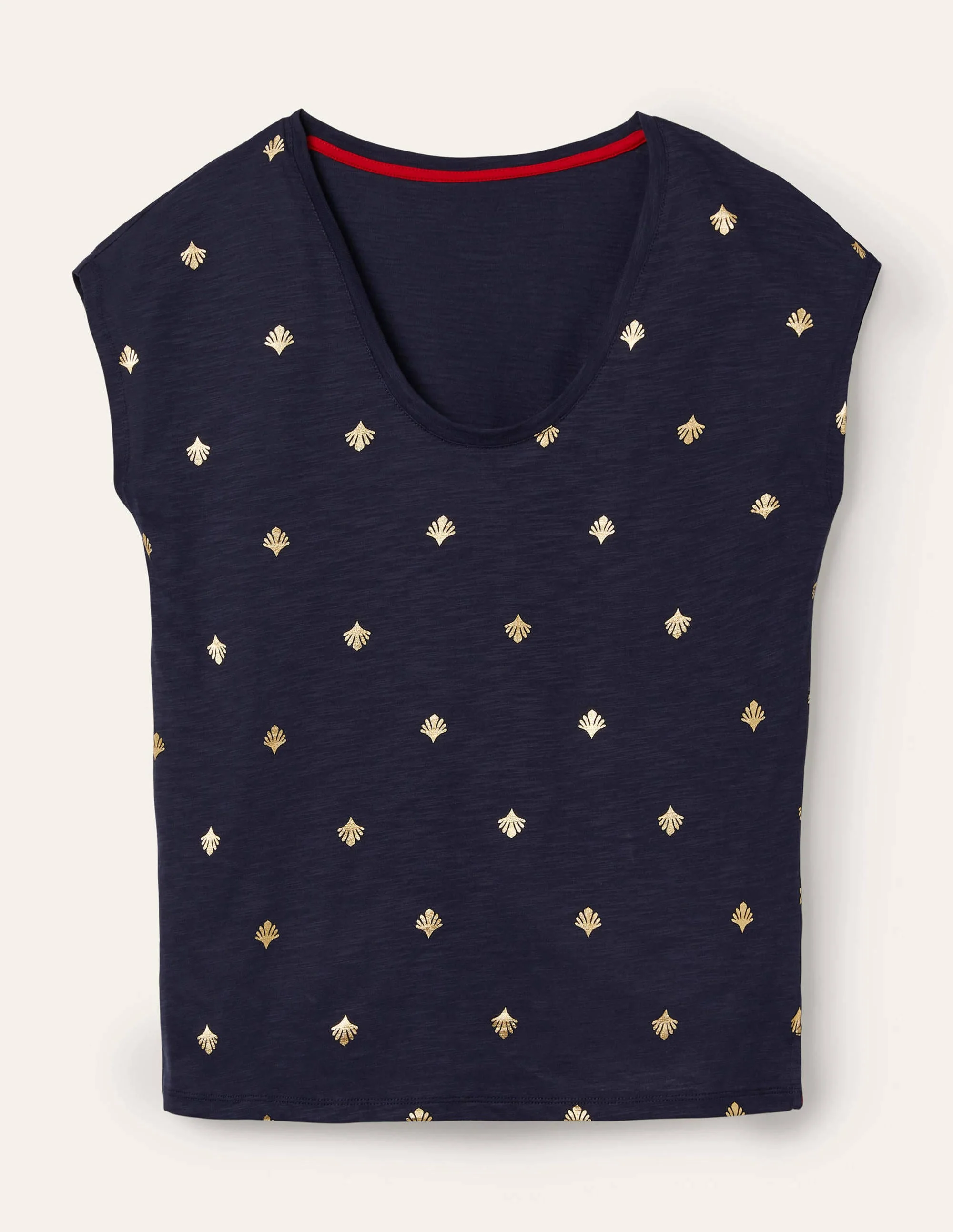 Fun Voop Tee-Navy, Coral Tile - Image 5