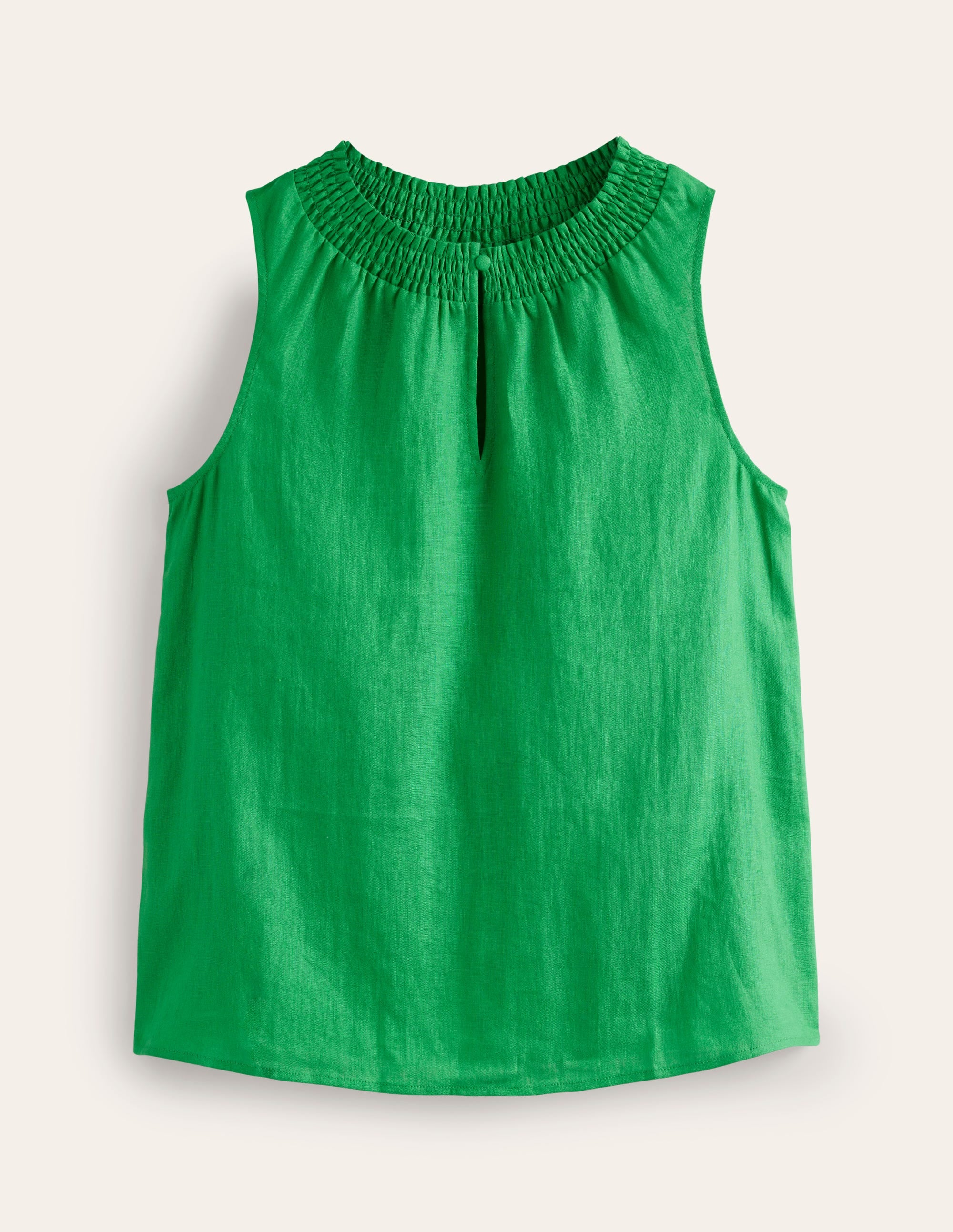 Georgia Linen Sleeveless Top-Bright Green - Image 5