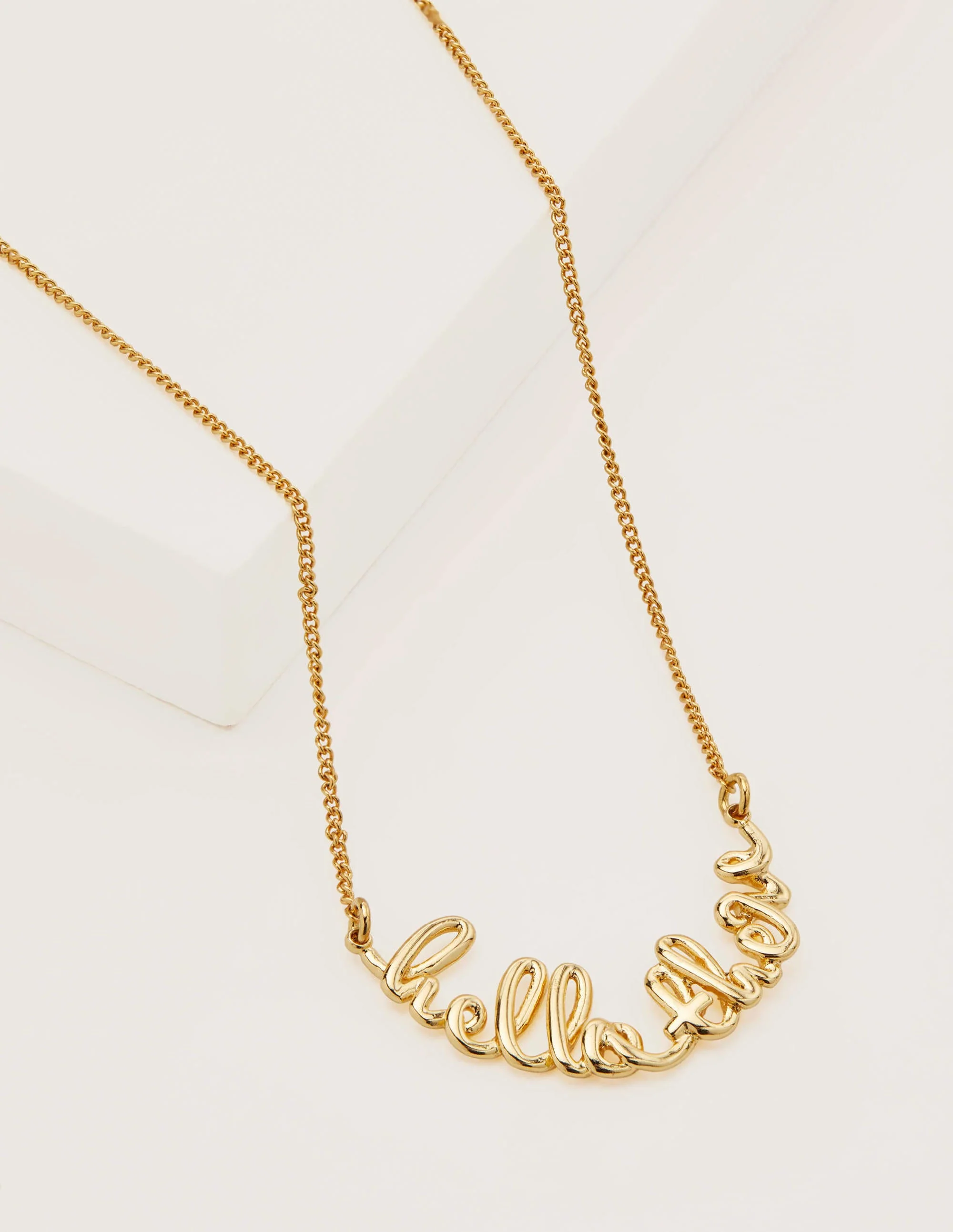 Greeting Necklace-Gold Hello There - Image 2