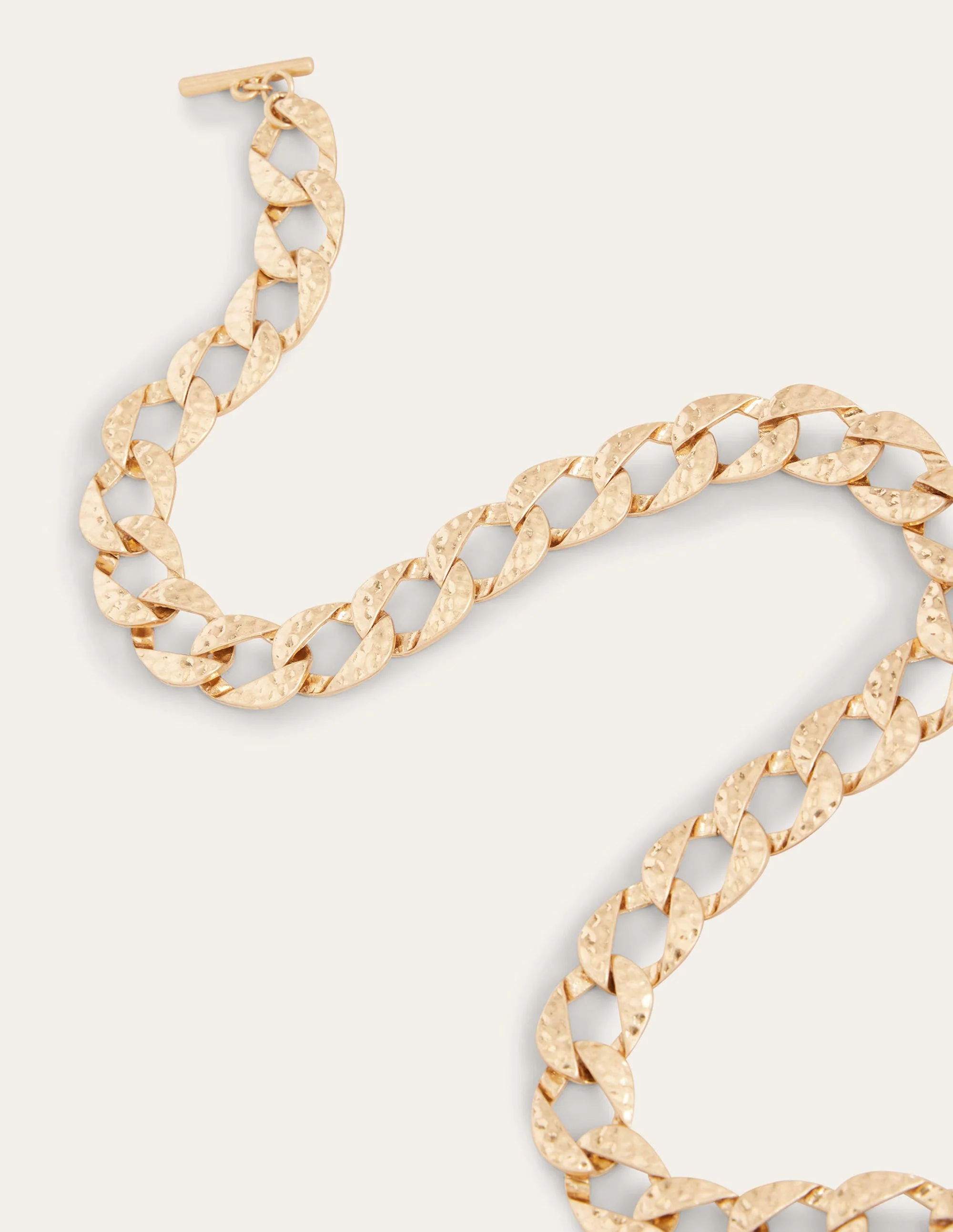 Hammered Chain Necklace-Gold - Image 2
