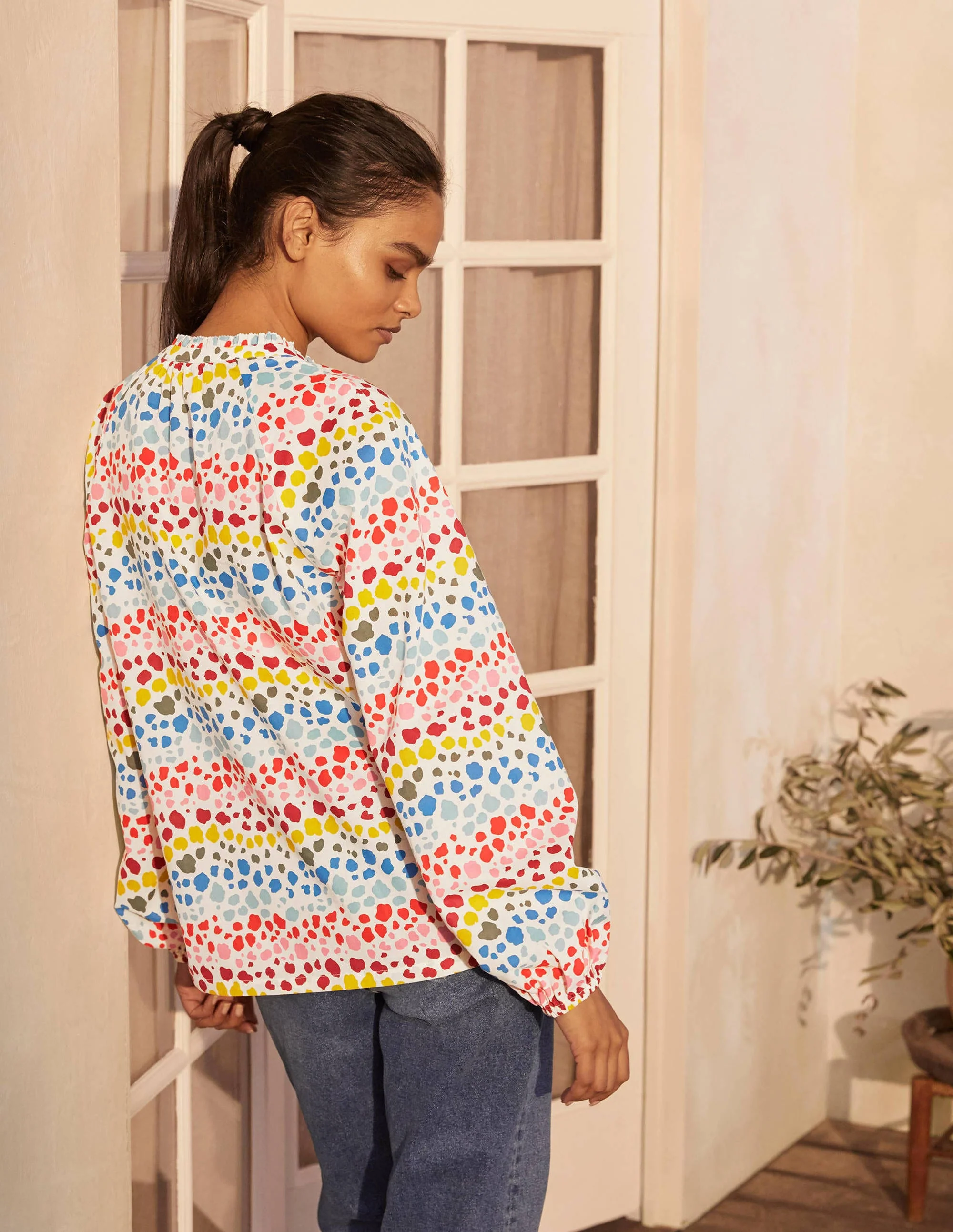 Heather Top-Ivory, Multi Rainbow Leopard - Image 2