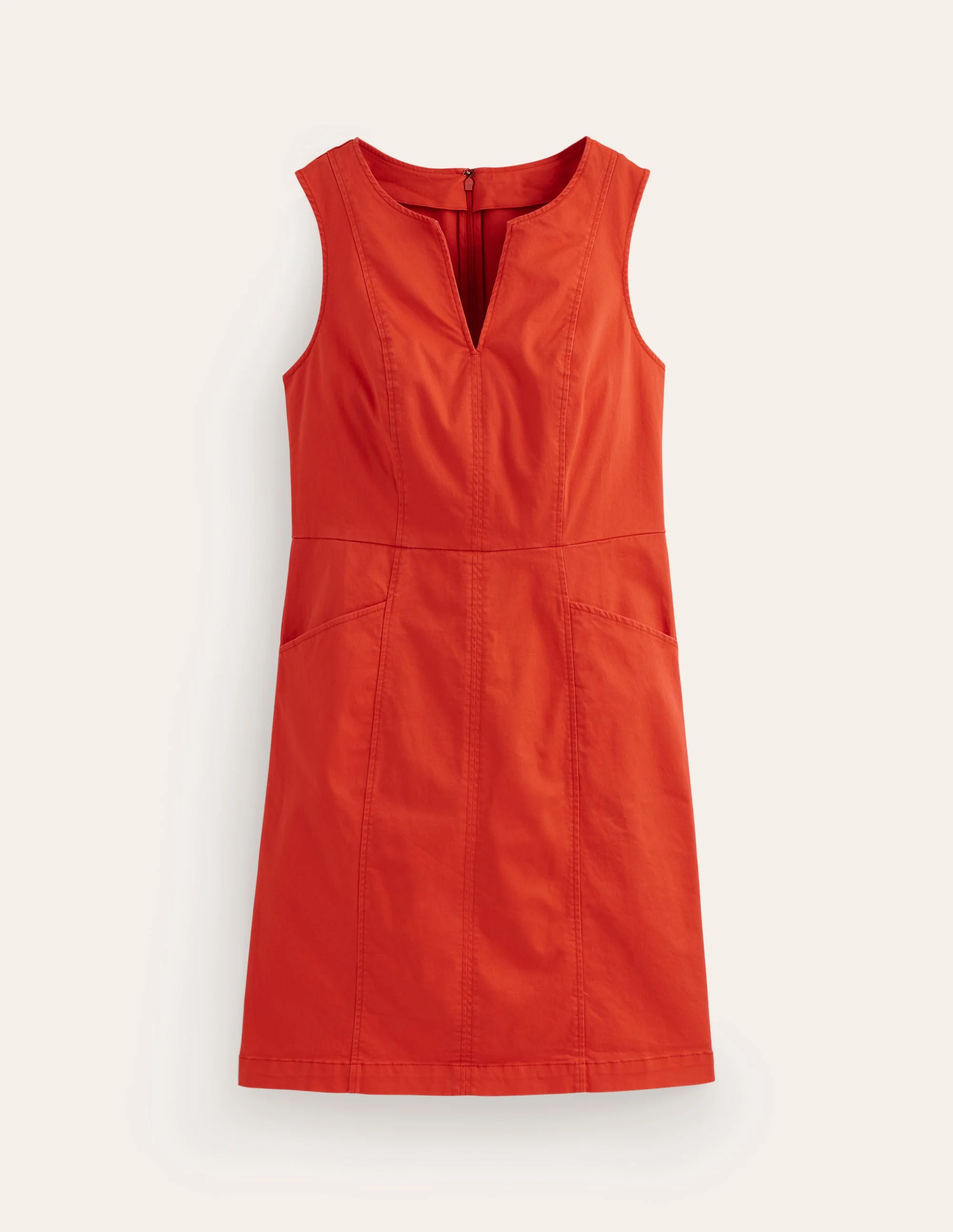 Helena Chino Short Dress-Poppy Red - Image 5