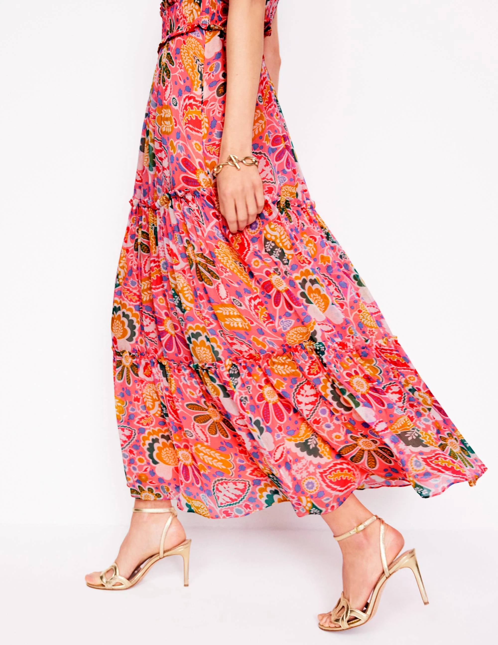 High Neck Sleeveless Dress-Multi, Flourishing Blooms - Image 6
