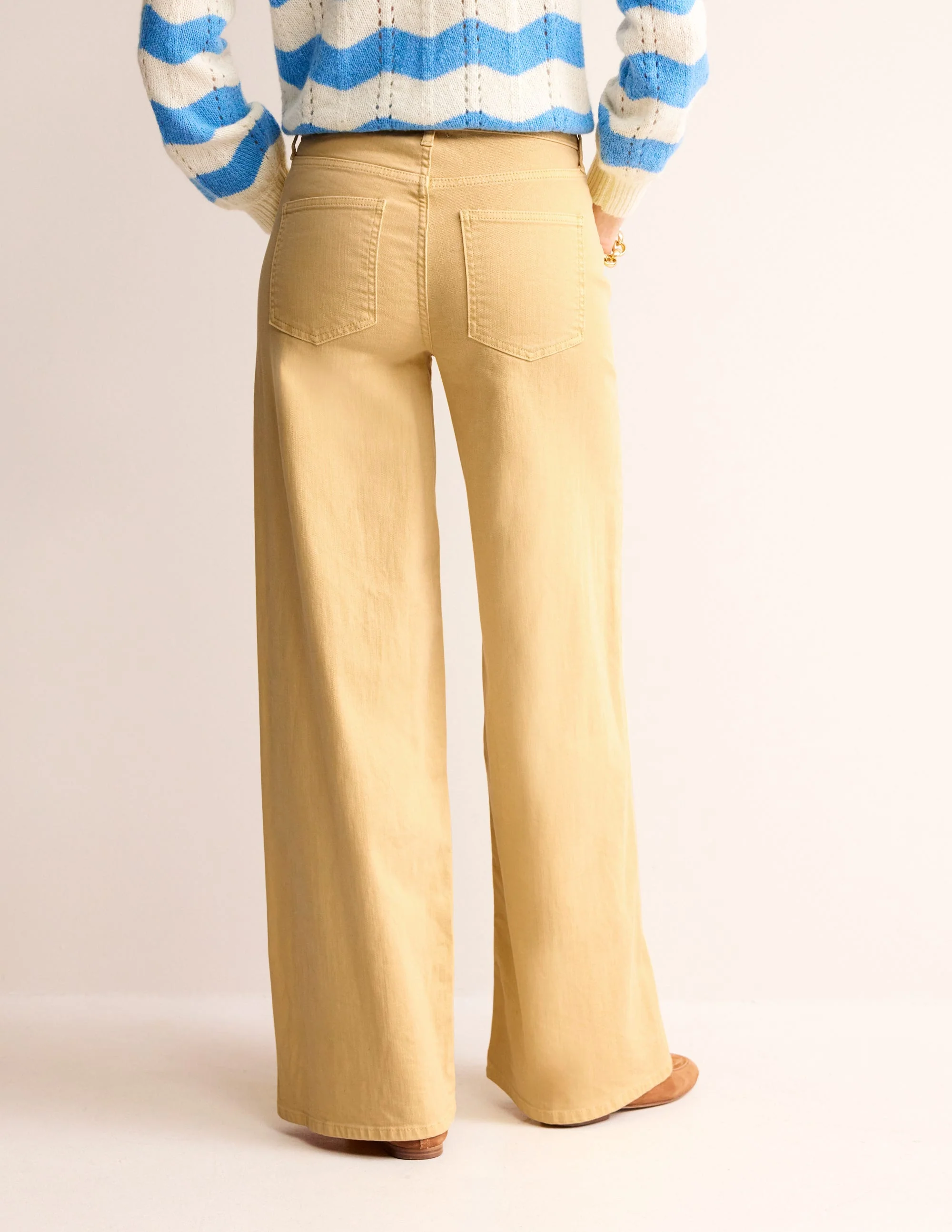 High Rise Wide Leg Jeans-Dusky Citron - Image 3