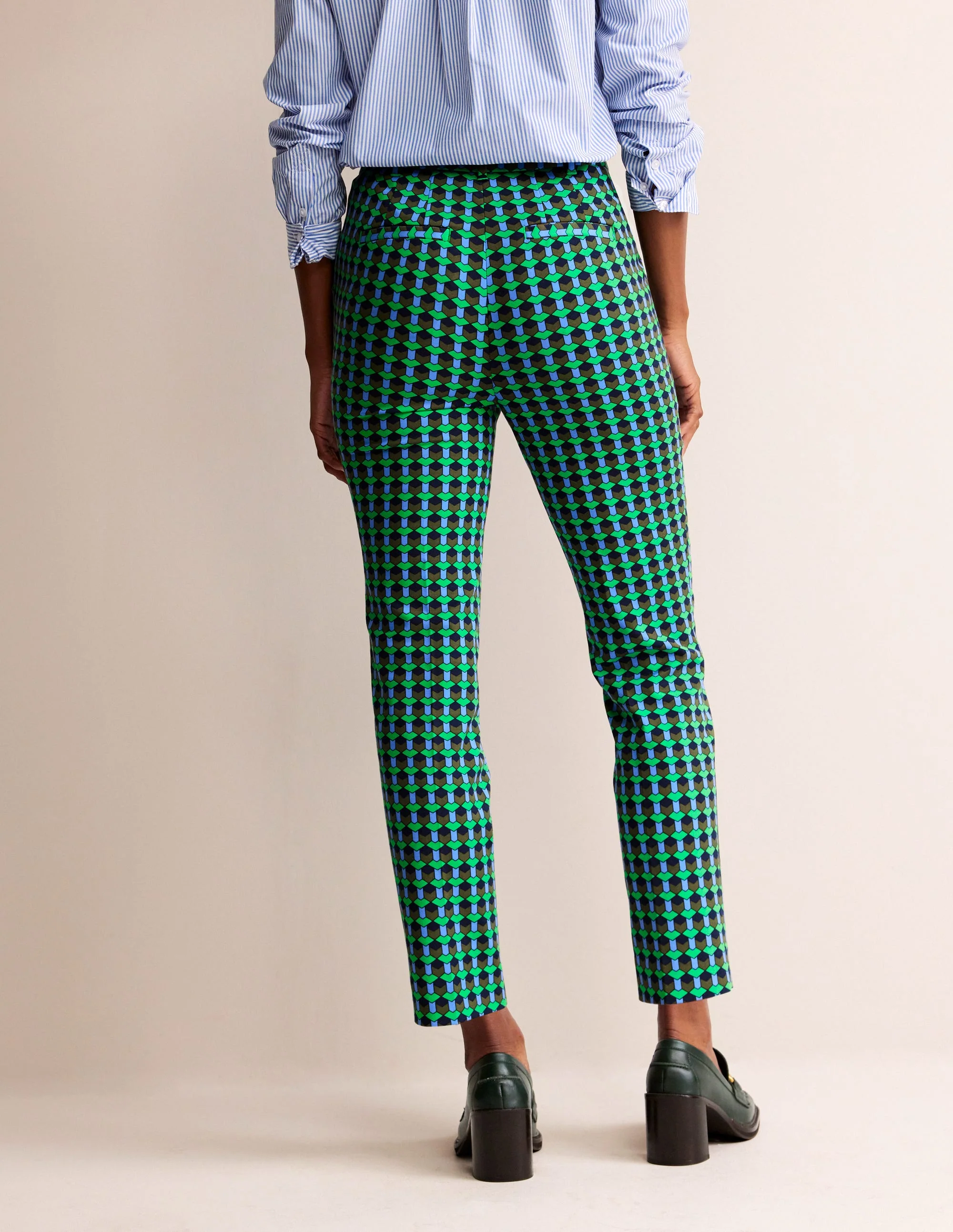 Highgate Printed Trousers-Bright Green, Terrace Geo - Image 3