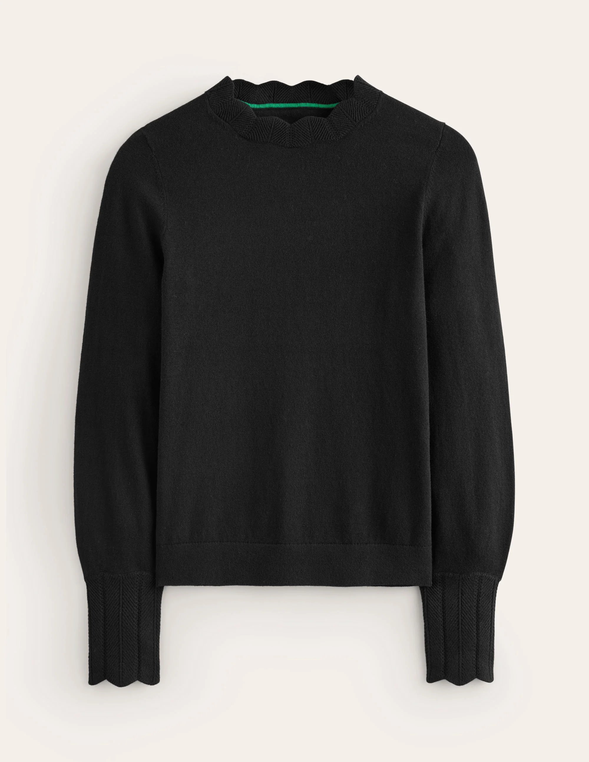 Imi Scallop Trim Jumper-Black - Image 5
