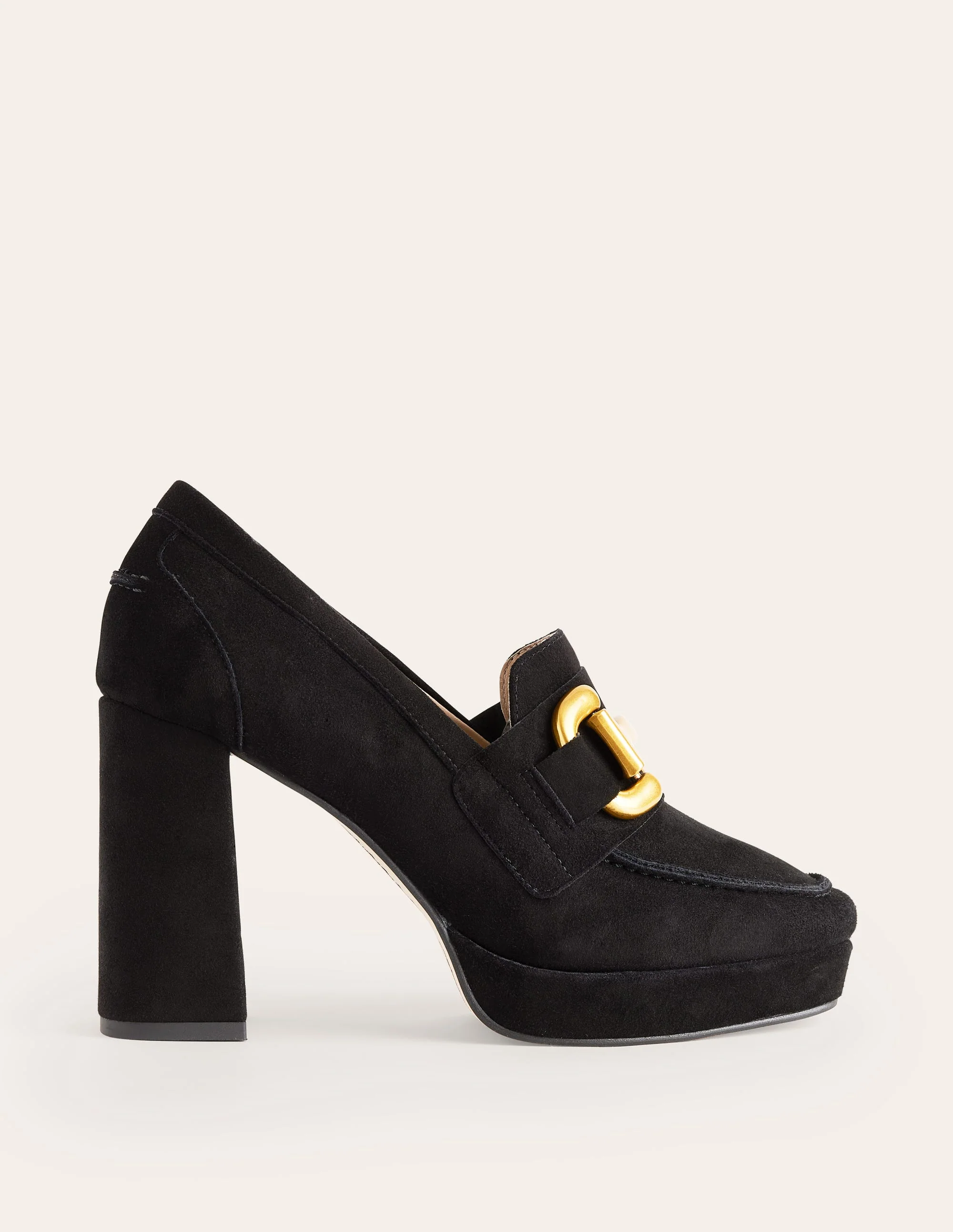 Iris Platform Snaffle Loafers-Black Suede - Image 2