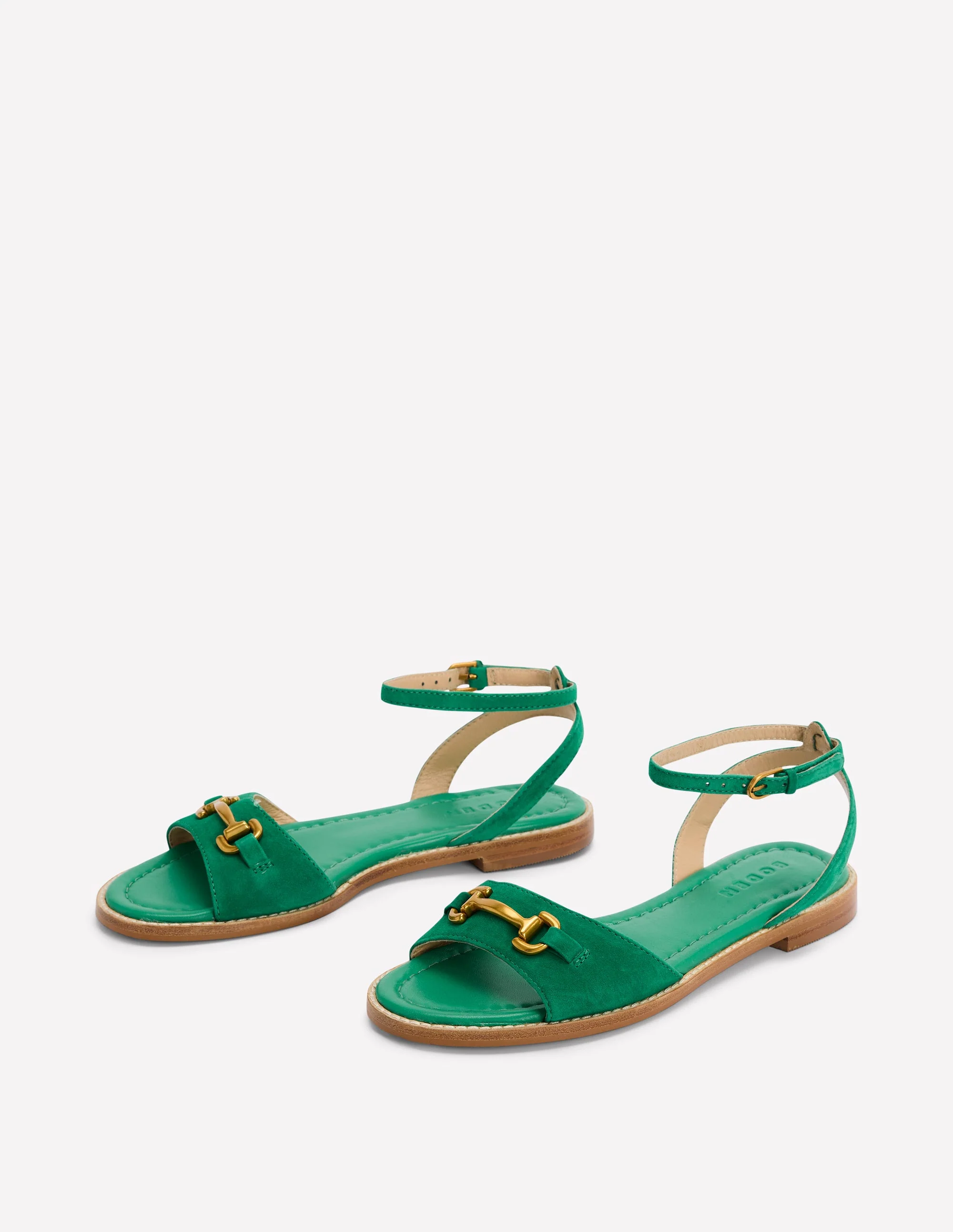 Iris Snaffle Flat Sandals-Rich Emerald - Image 3