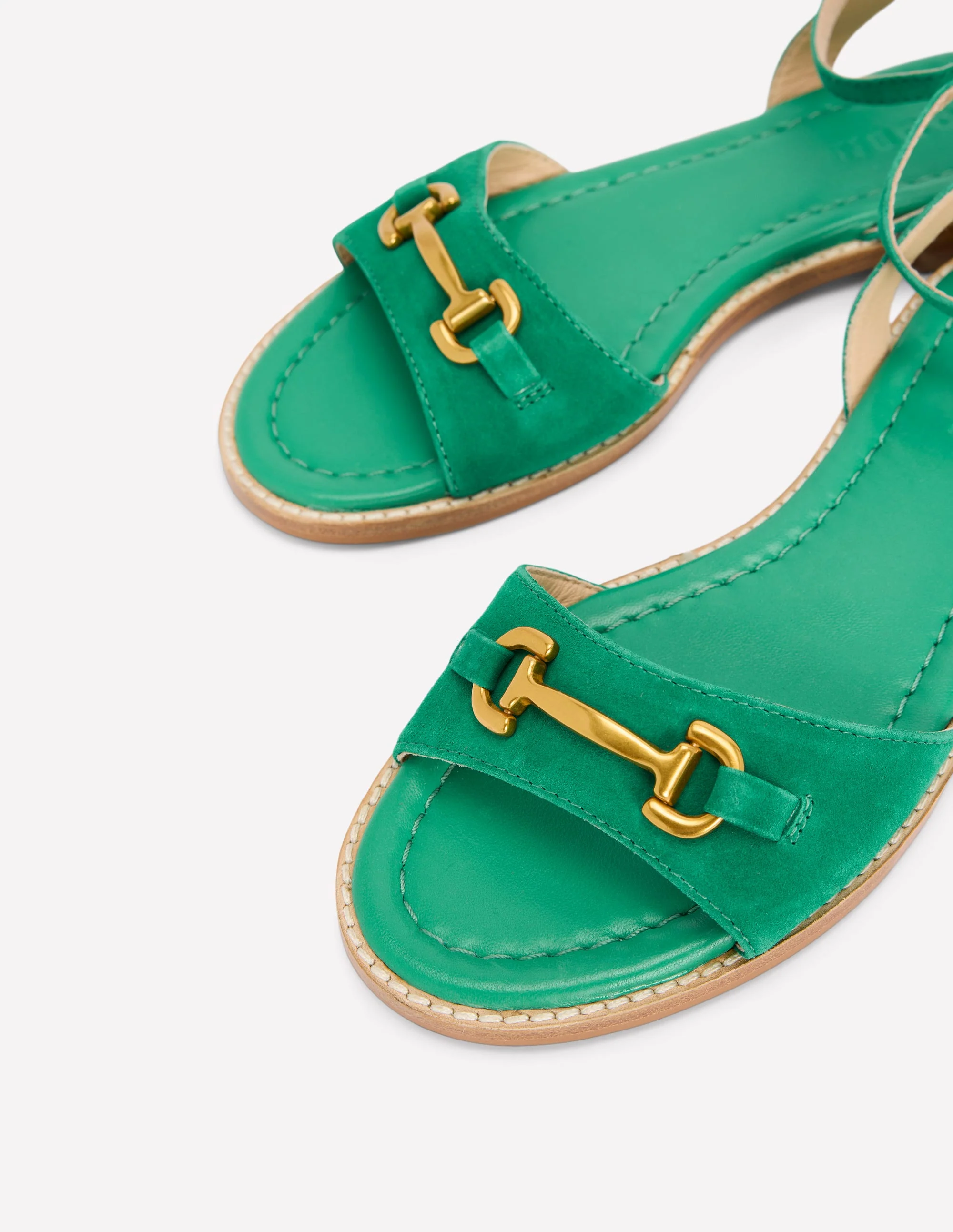 Iris Snaffle Flat Sandals-Rich Emerald - Image 4