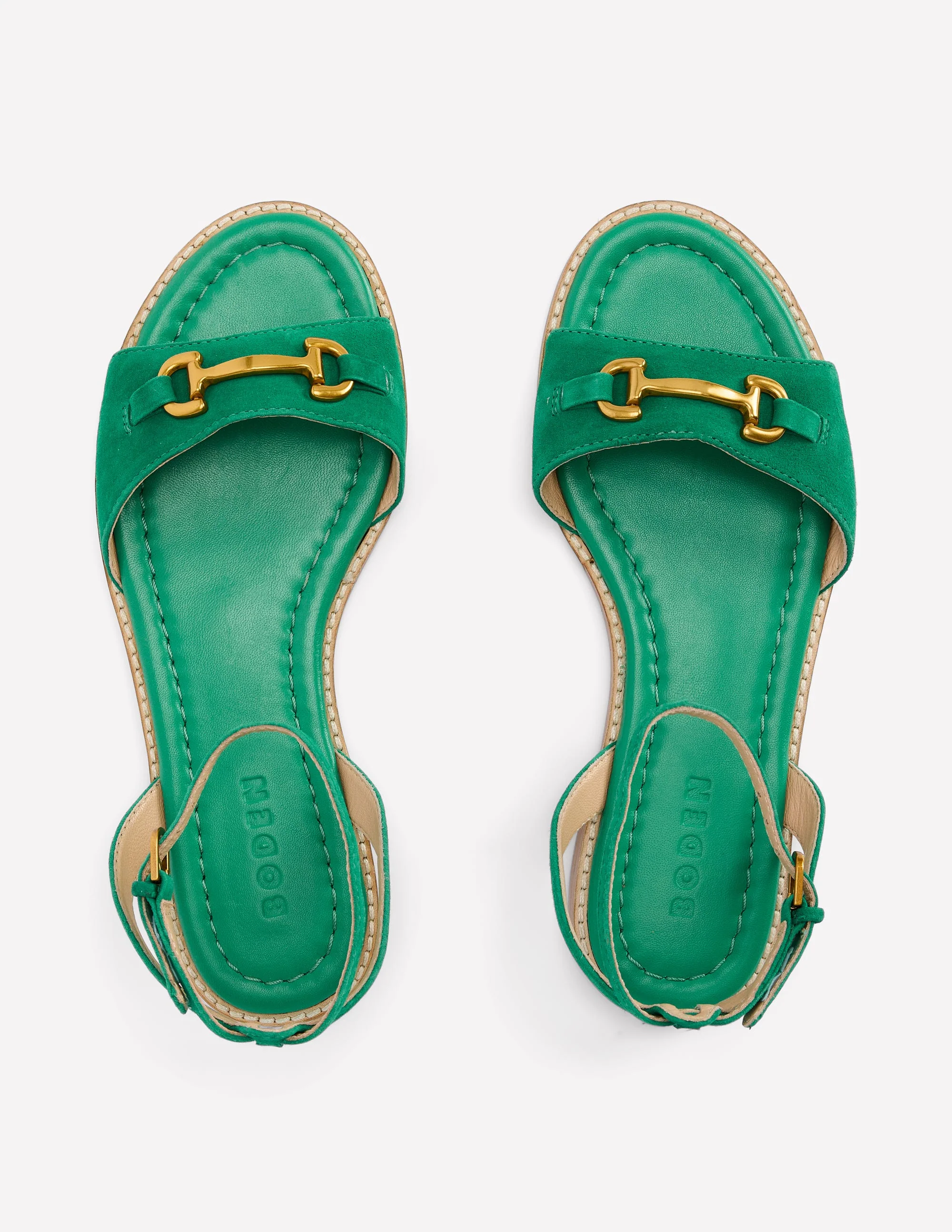 Iris Snaffle Flat Sandals-Rich Emerald - Image 5