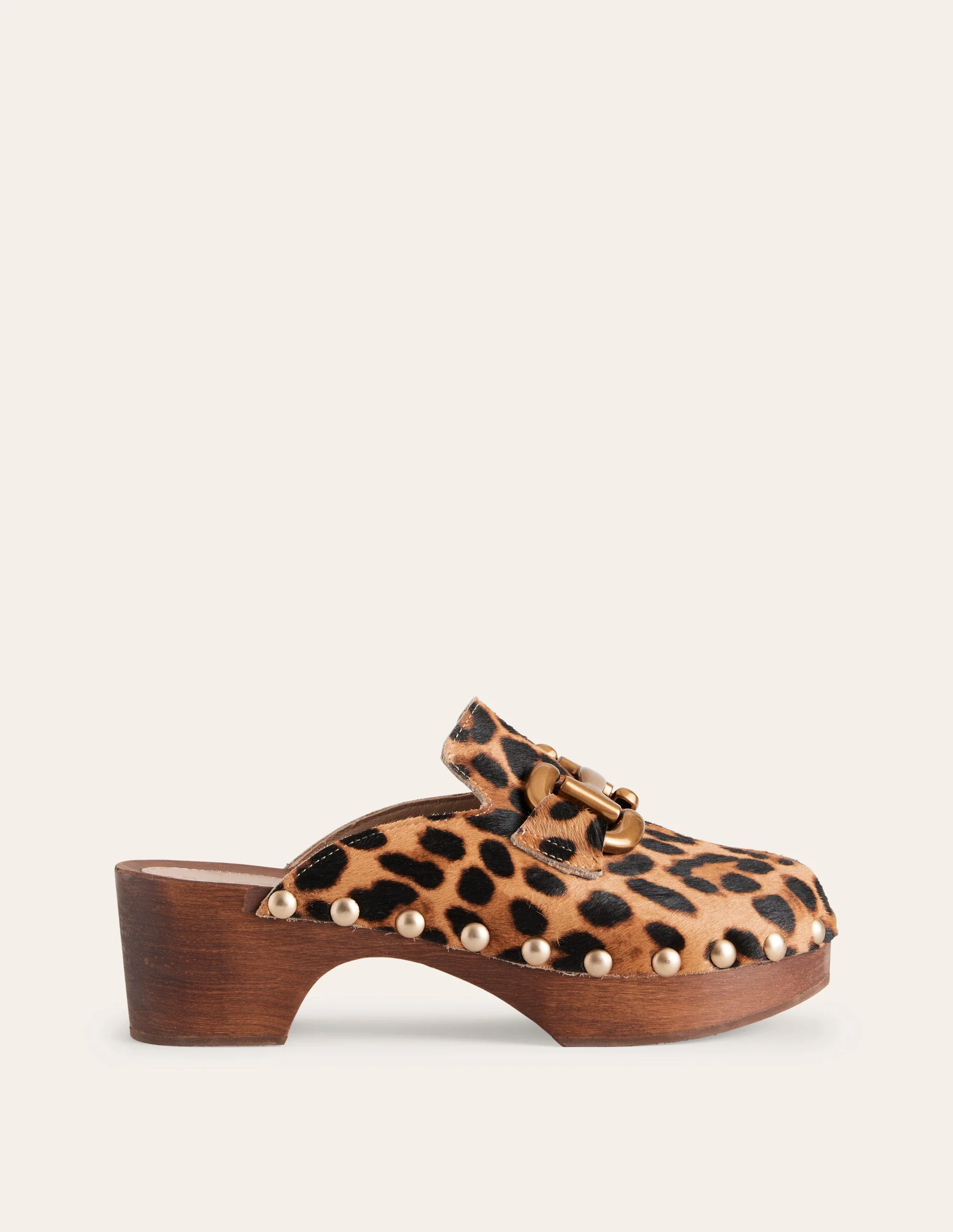 Iris Snaffle Heeled Clogs-Classic Leopard - Image 2