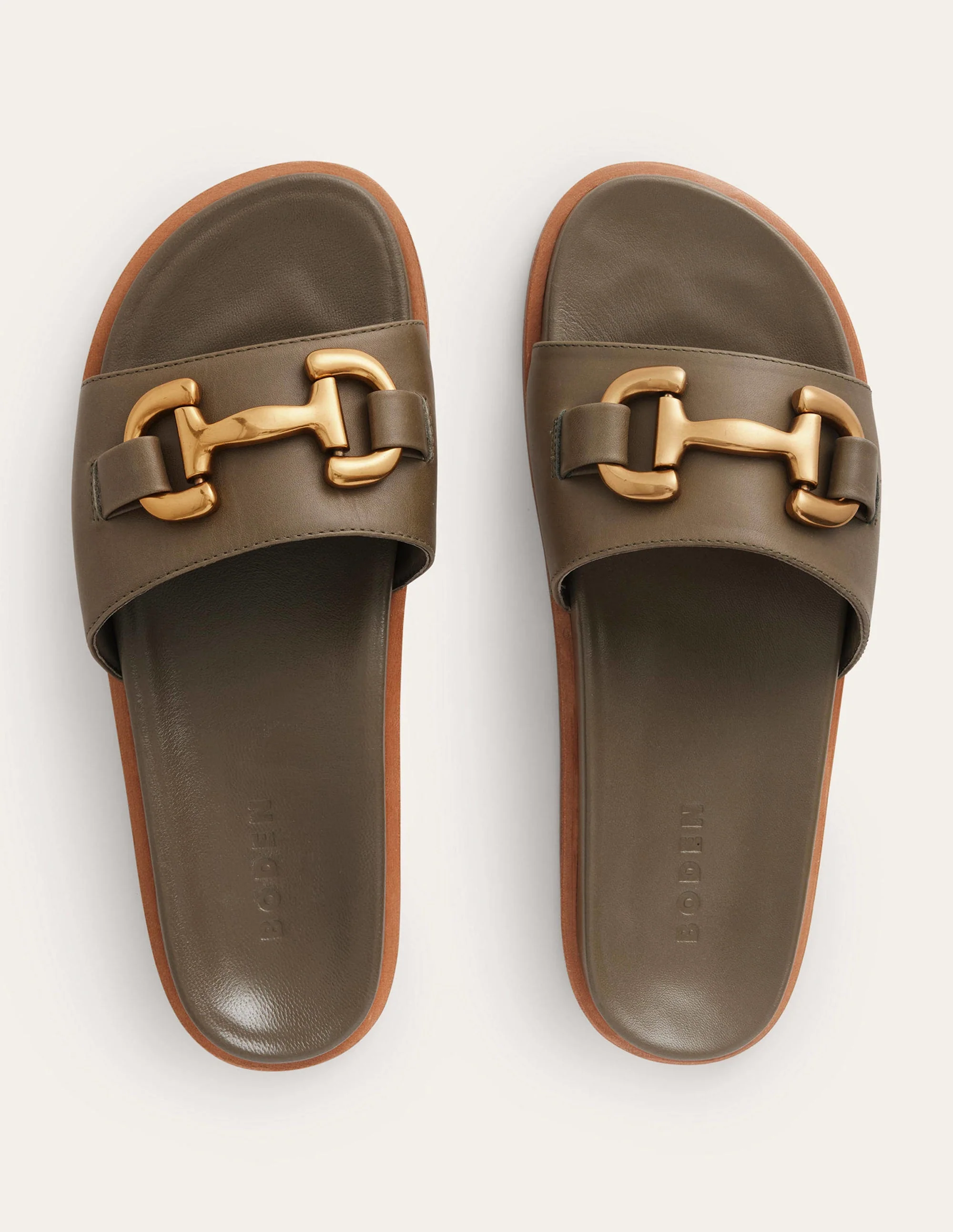 Iris Snaffle Slider Sandals-Deep Olive - Image 5