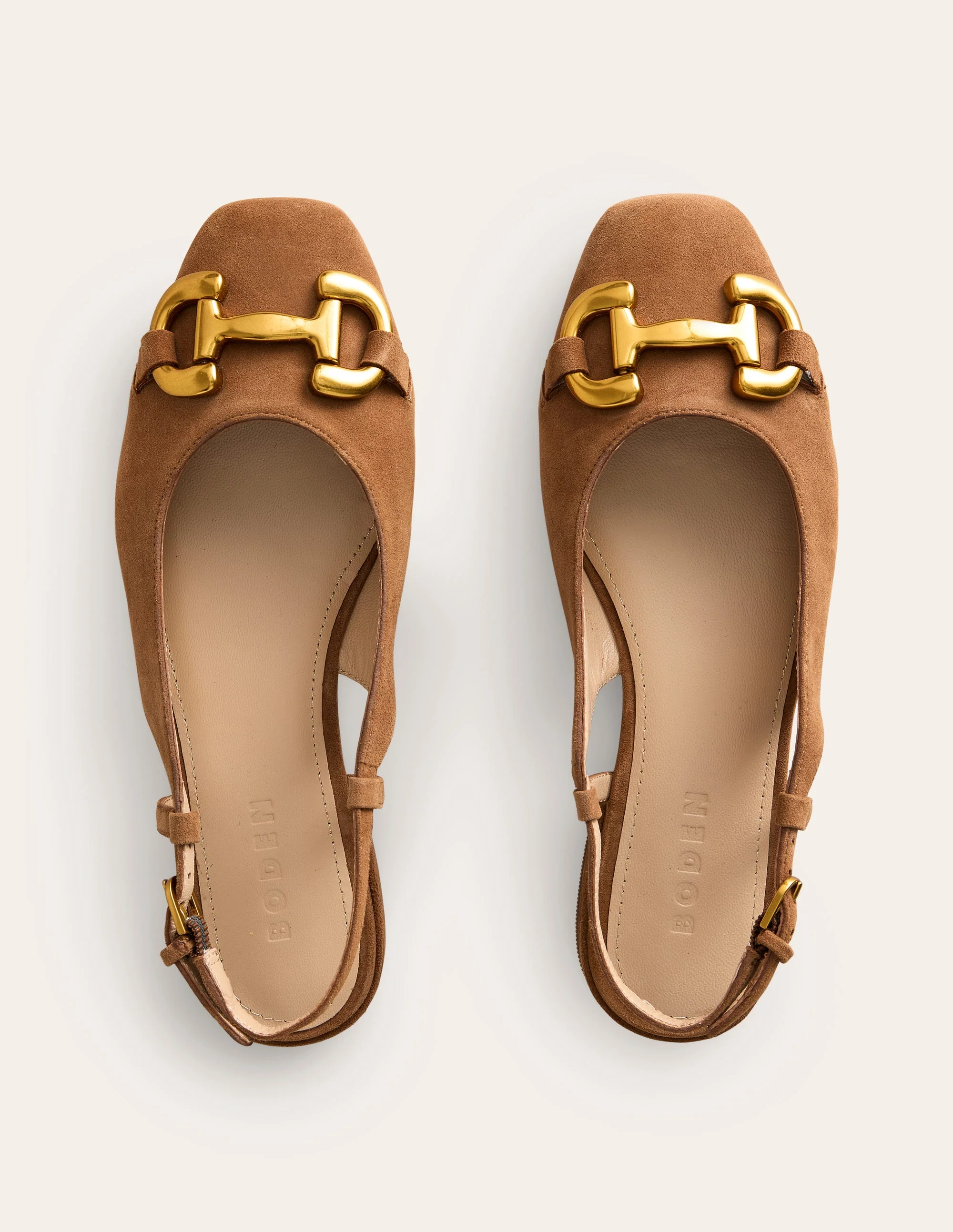 Iris Snaffle Slingback Flats-Ginger Snap Suede - Image 5