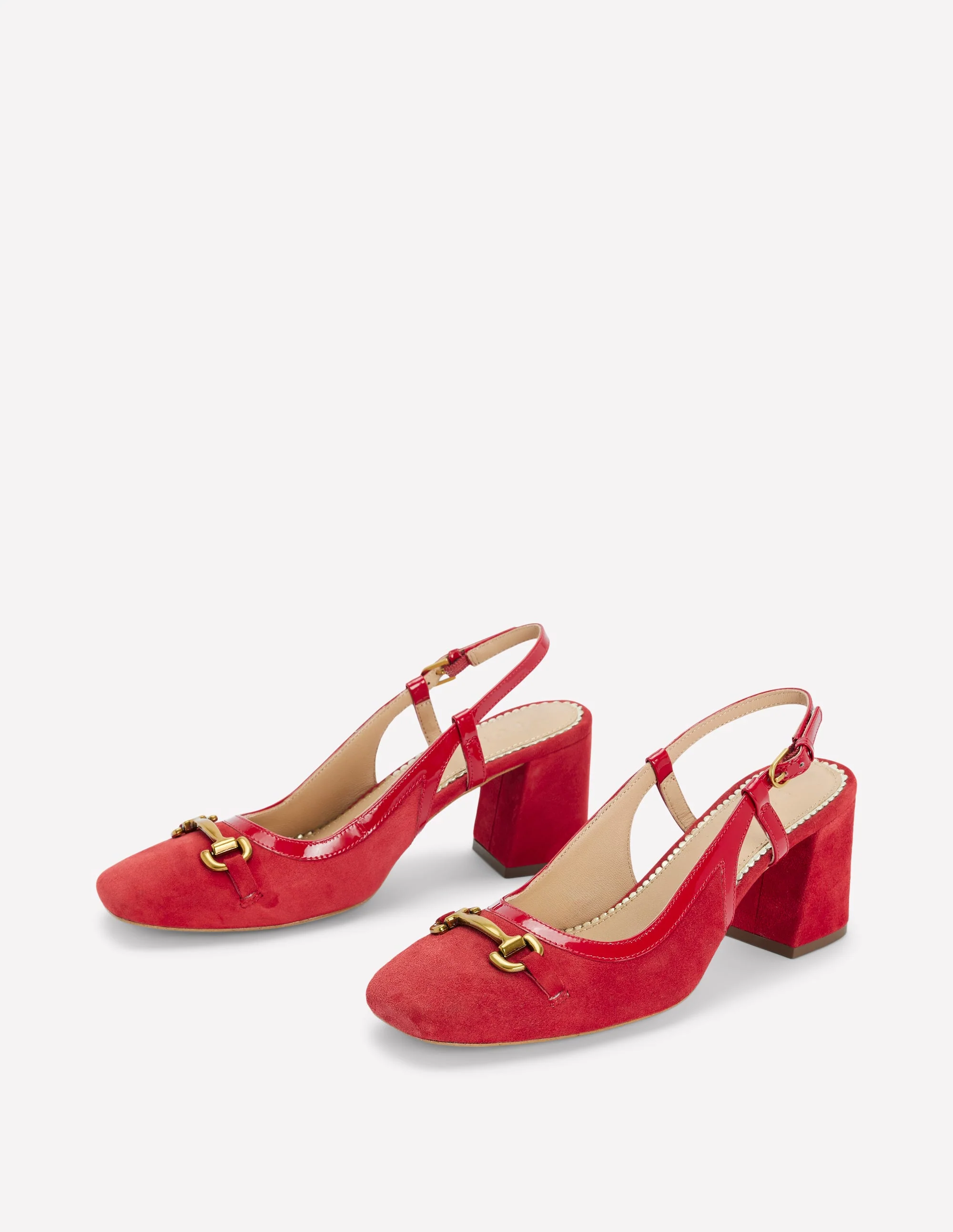 Iris Snaffle Slingback Heels-Post Box Red - Image 3