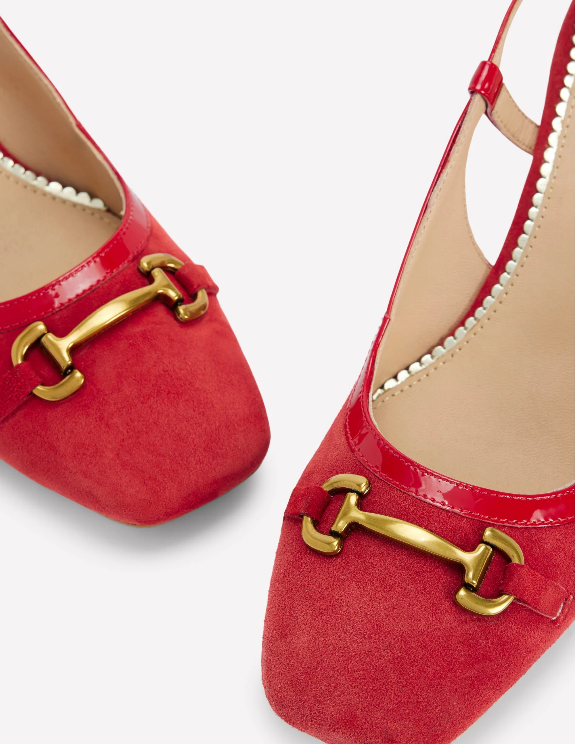 Iris Snaffle Slingback Heels-Post Box Red - Image 4