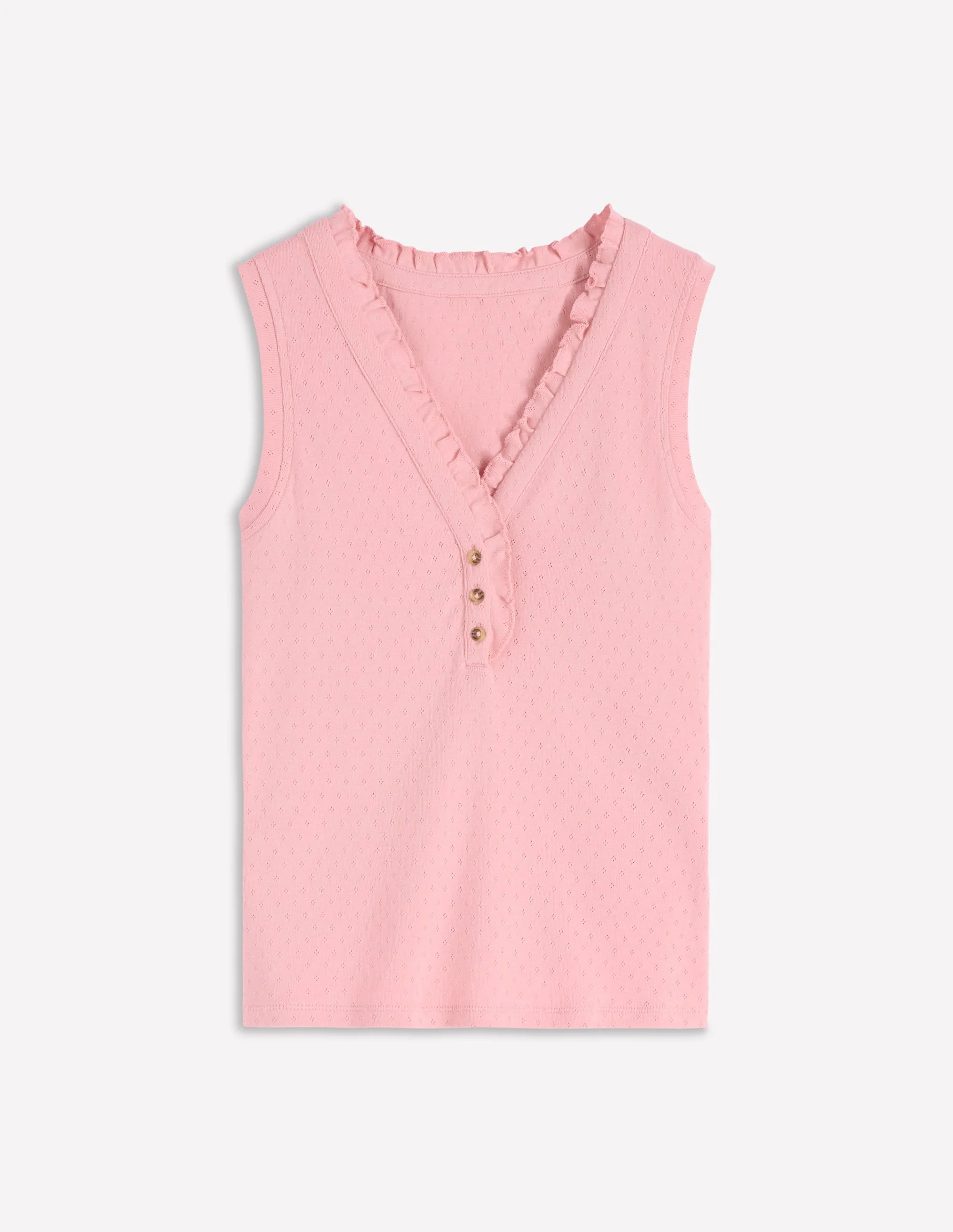 Jersey Henley Pyjama Vest-Light Pink - Image 5