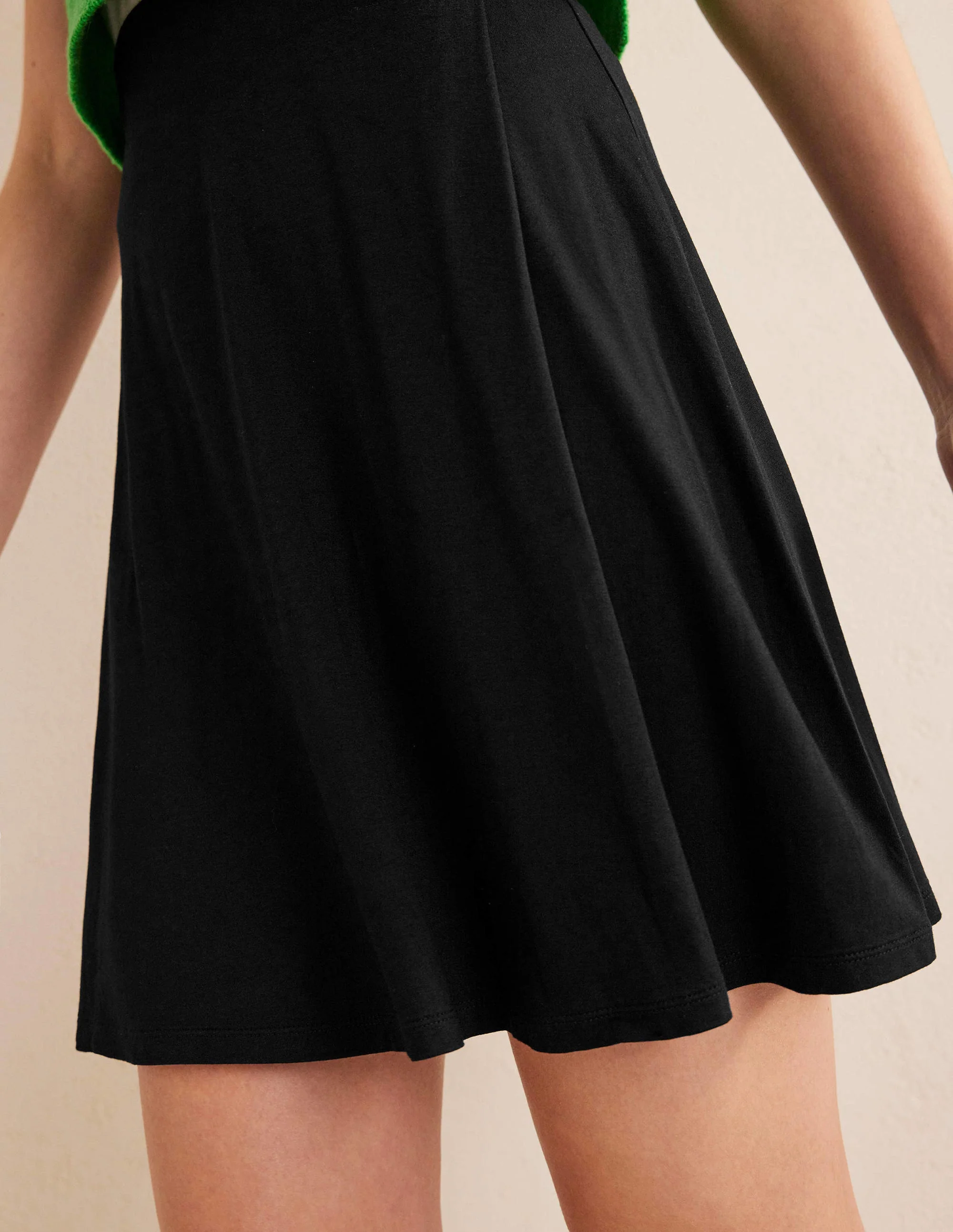 Jersey Wrap Mini Skirt-Black - Image 4