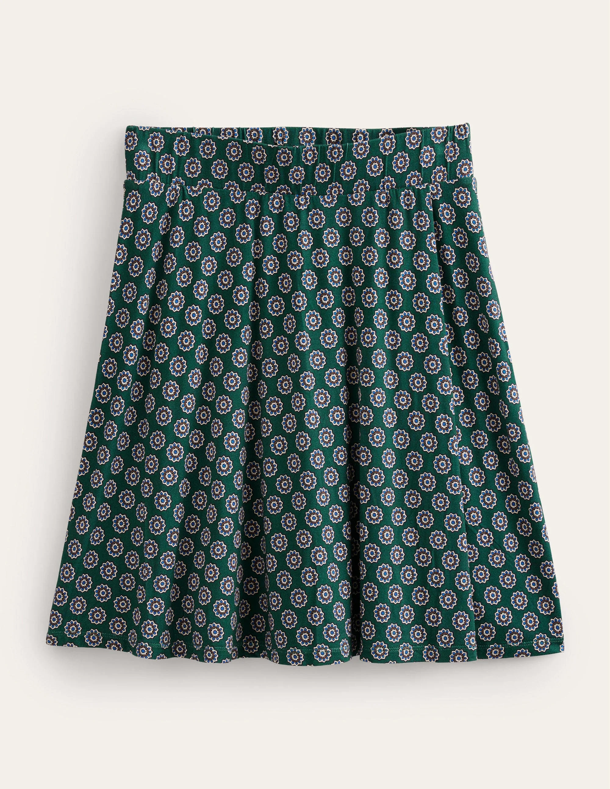 Jersey Wrap Mini Skirt-Green, Sunflower Geo - Image 5