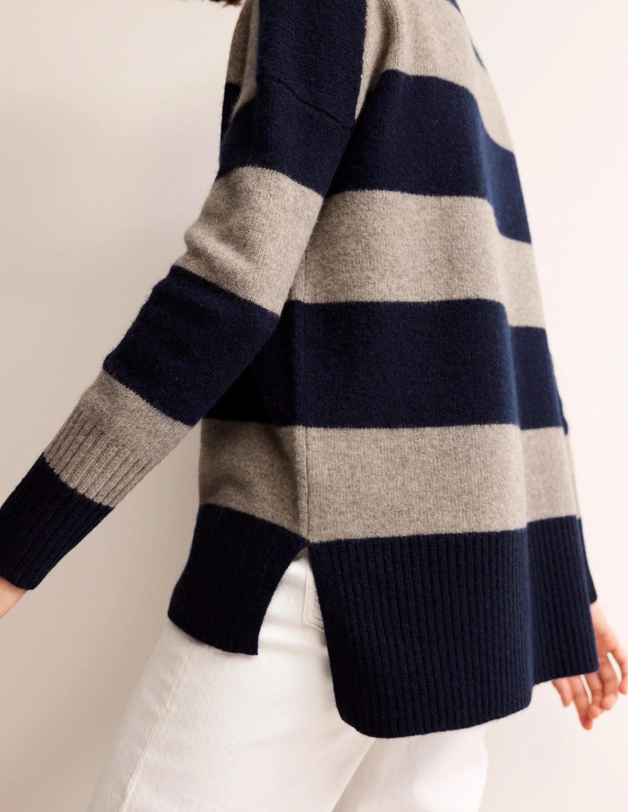 Jessica Oversized Jumper-Navy and Chinchilla Melange - Image 4